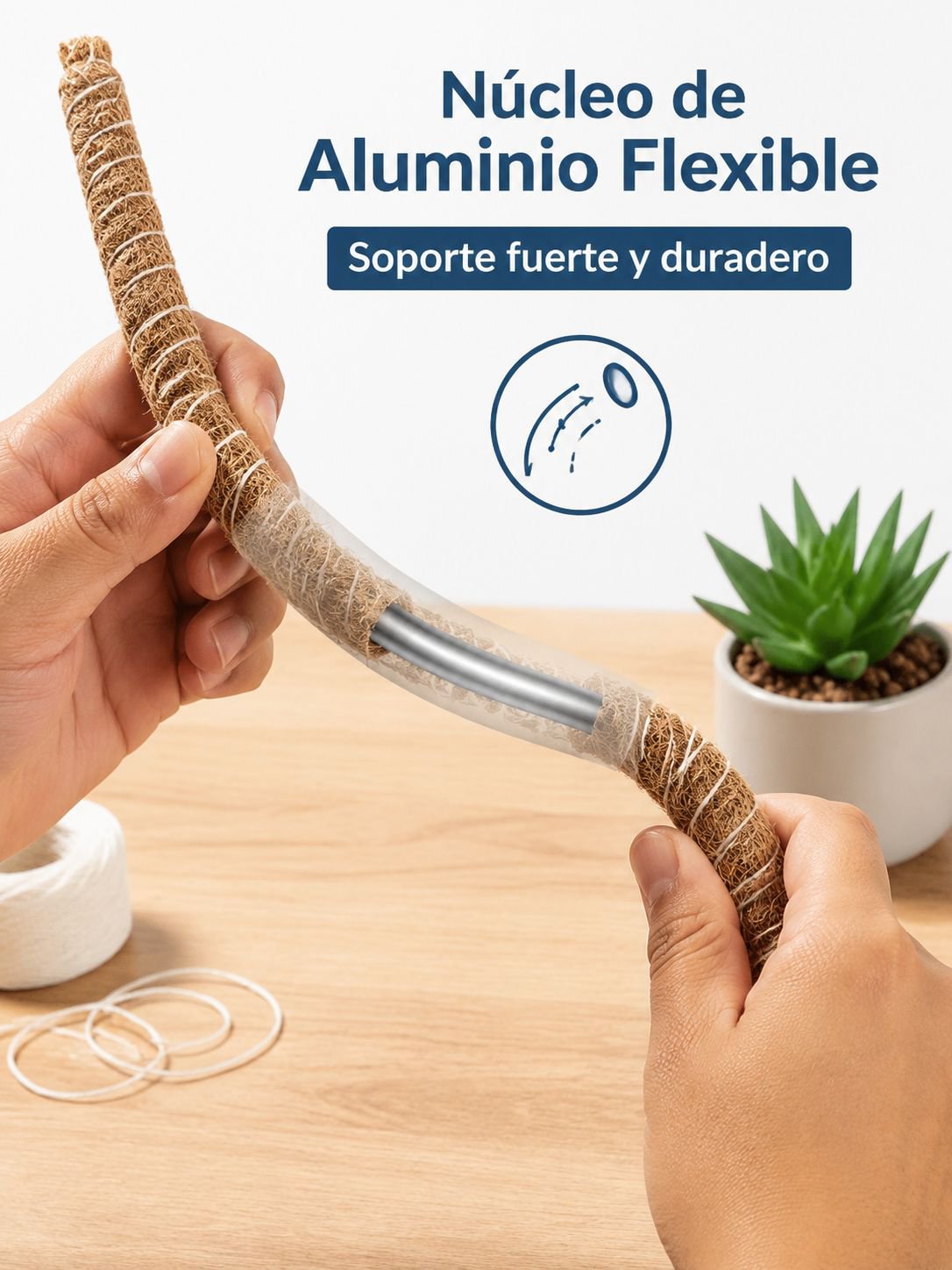 Soporte creativo de musgo para monstera y potos, poste de fibra de coco