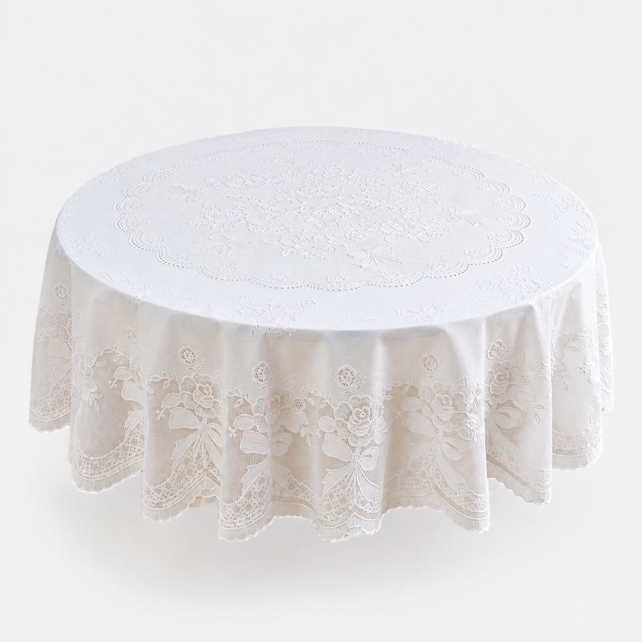Modern Style Waterproof Dustproof Round Dining Tablecloth