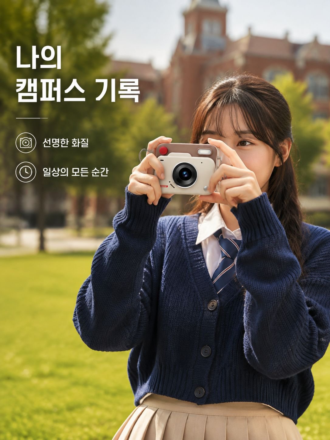 학생 캠퍼스 고화질 미니 디지털 카메라 소형 빈티지 촬영 비디오 카메라