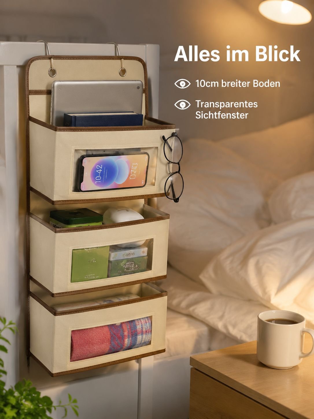 Étagère de lit sans perçage