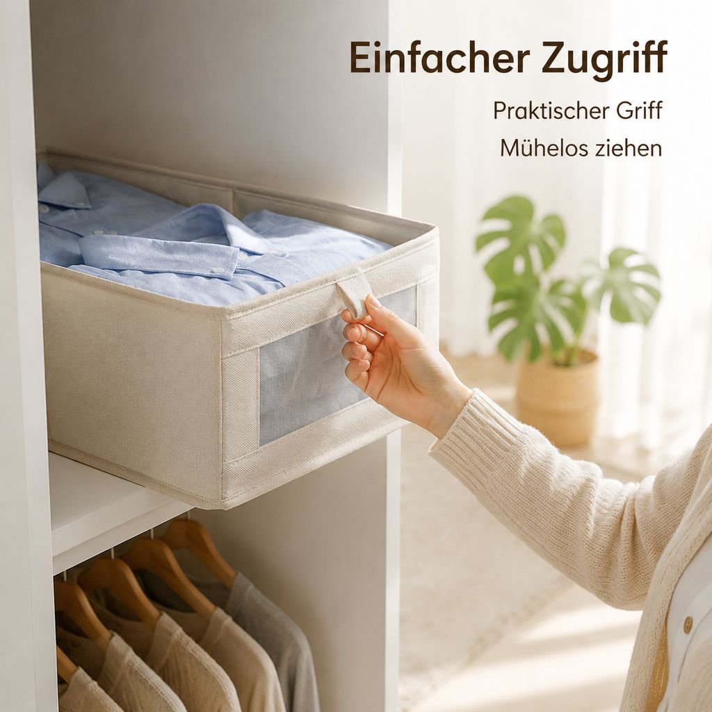 Faltbare Aufbewahrungsbox aus Baumwoll-Leinen für Kleidung