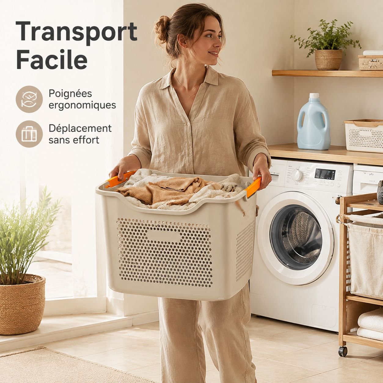 Panier à linge compartimenté