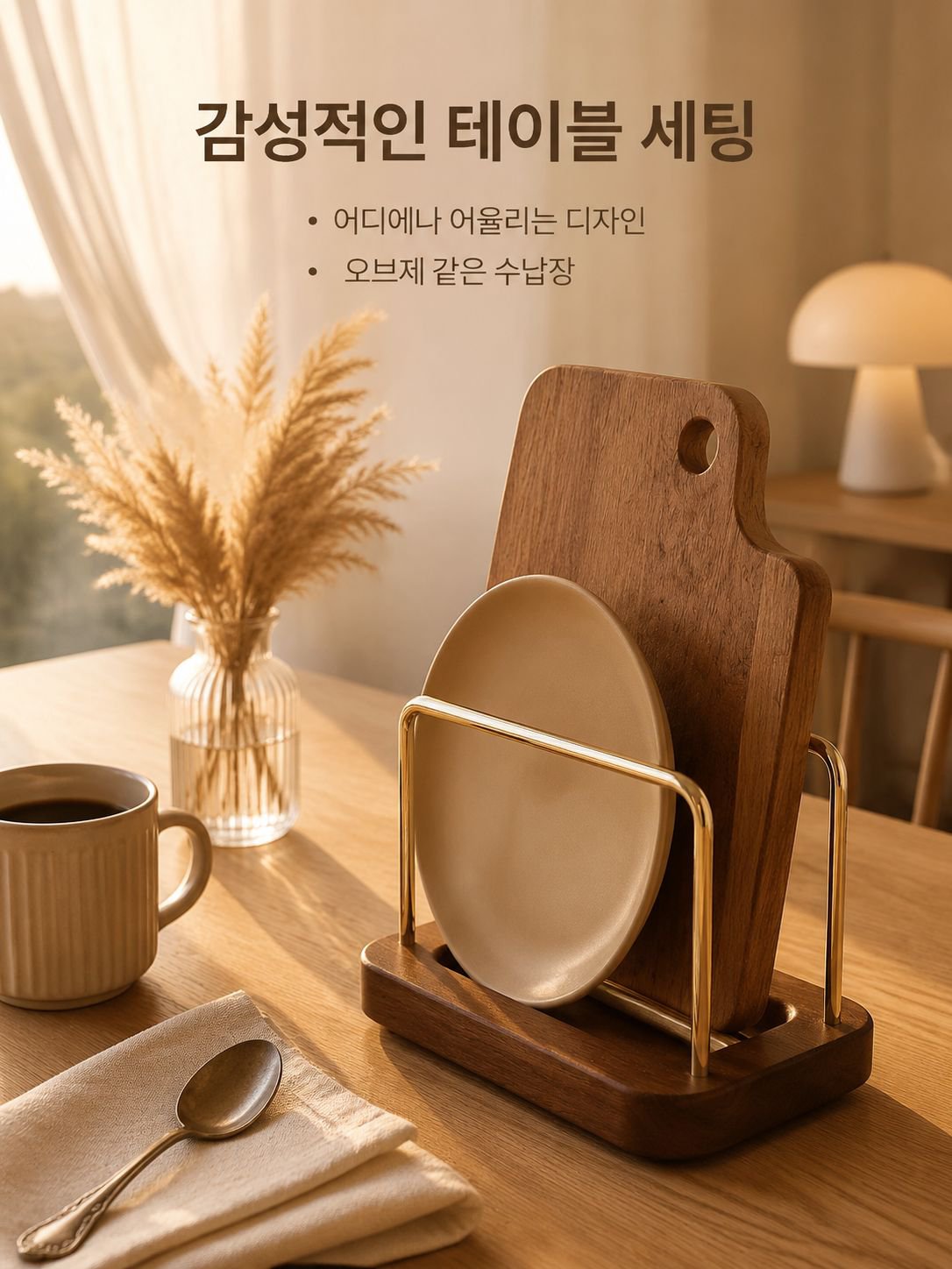 원목 원형 냄비 받침대