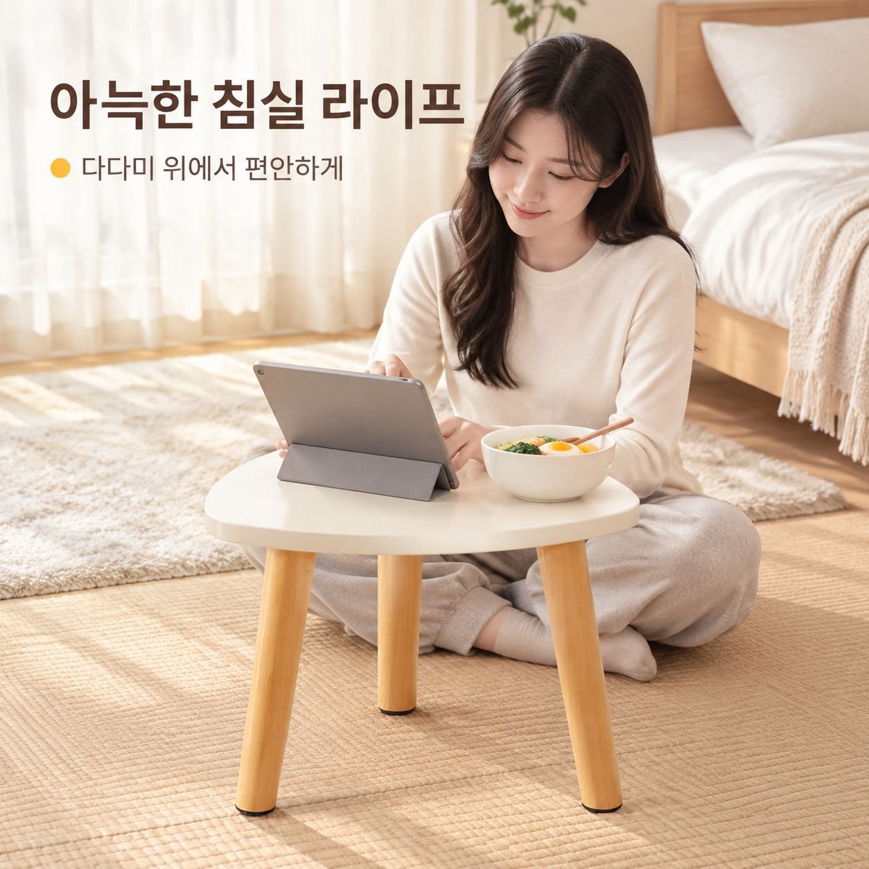 베란다 창가 좌식 미니 티테이블 침실 다다미 좌탁 심플 감성 좌식 책상