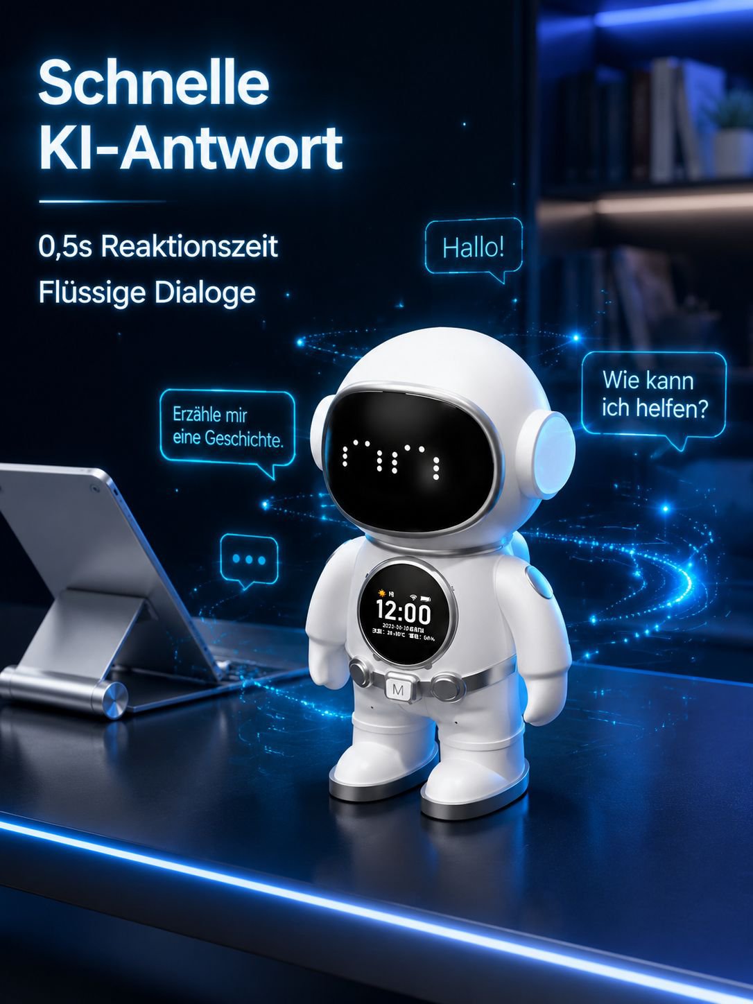 DeepSeek Doubao Smart AI Toy, Dialog-KI-Roboter, Chat-Begleiter, WLAN-Bluetooth-Lautsprecher, Lernma