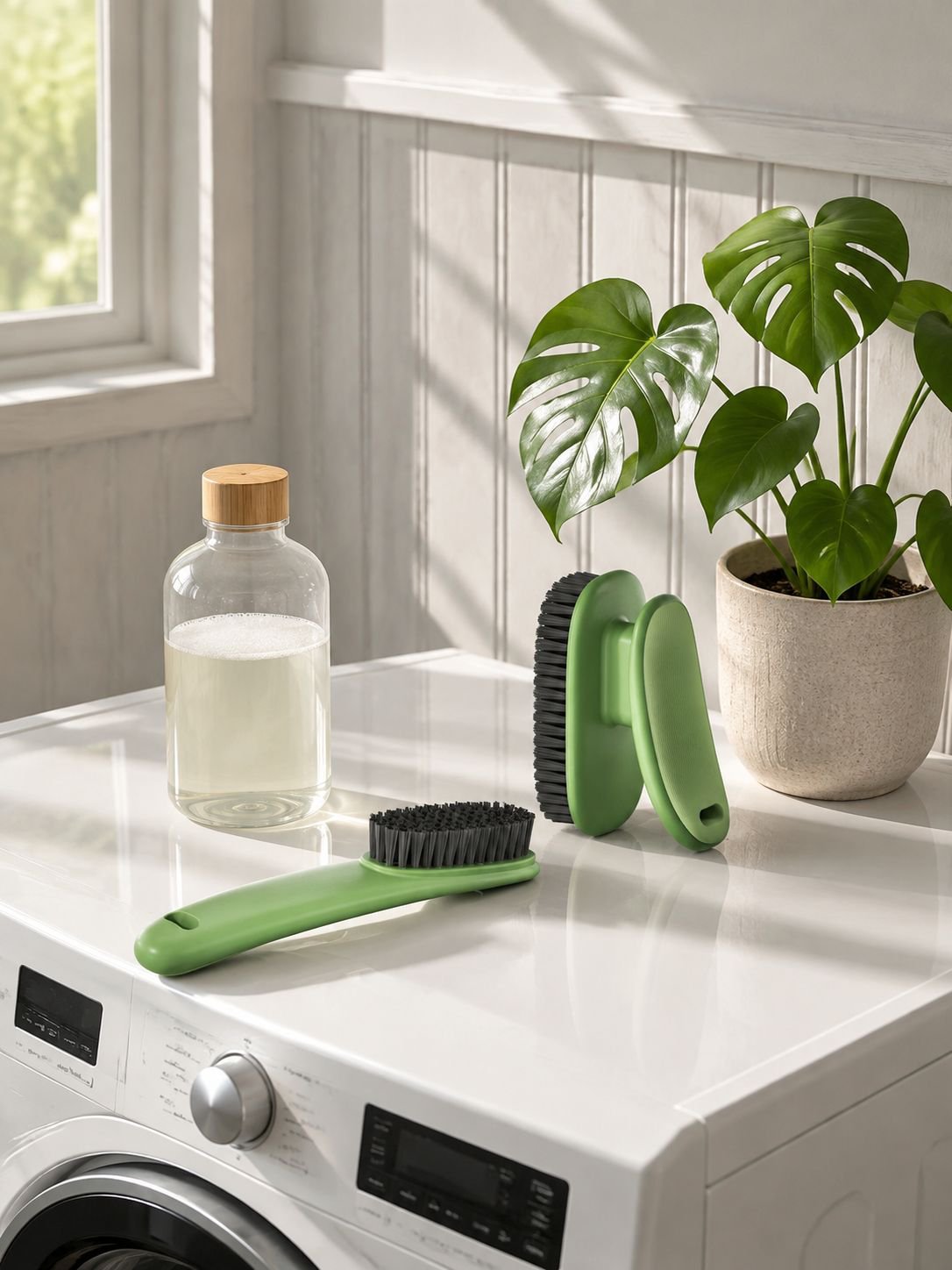 Color-block multi-functional cleaning brush for shoes and laundry