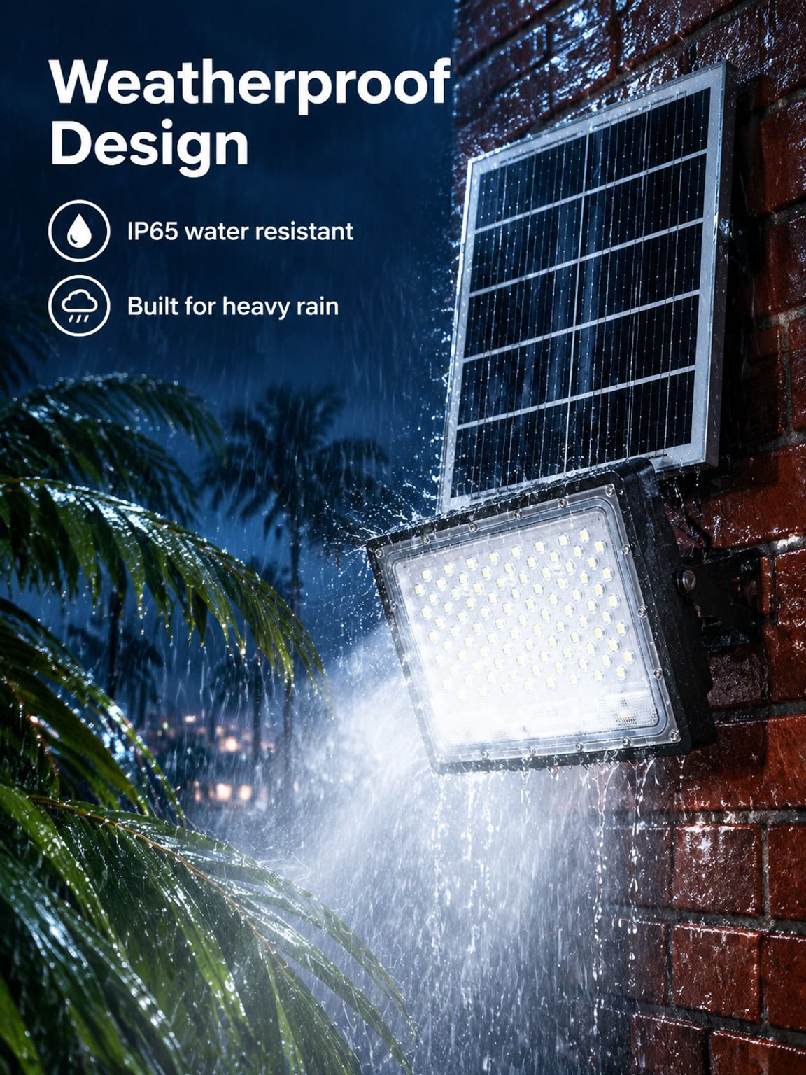 High-brightness courtyard solar floodlights