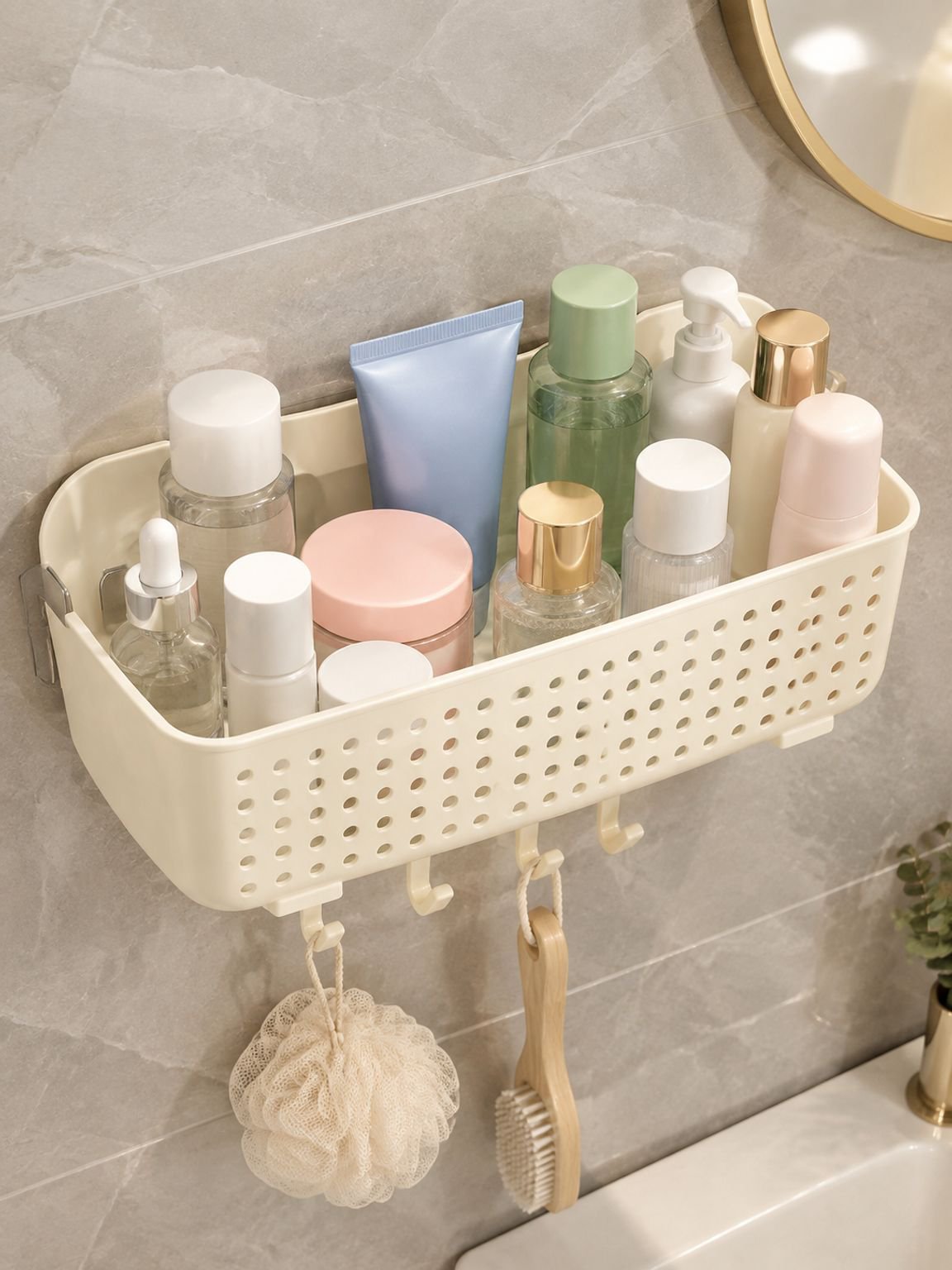 Organizador de baño autoadhesivo sin perforación