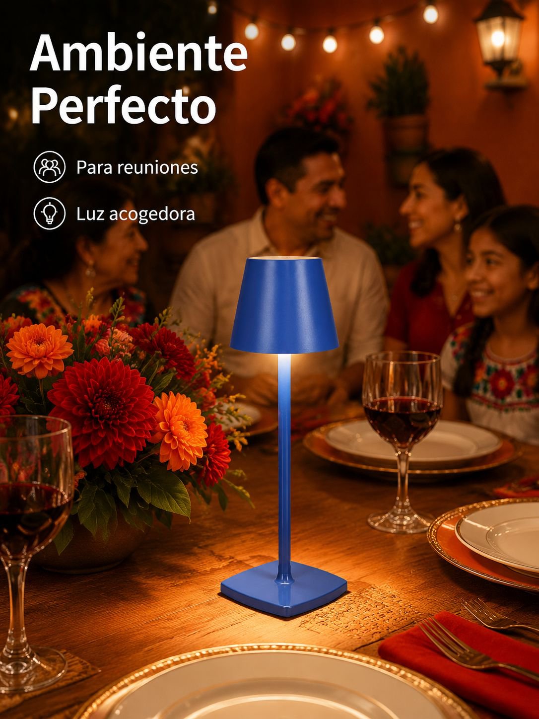 Lámpara de mesa portátil recargable