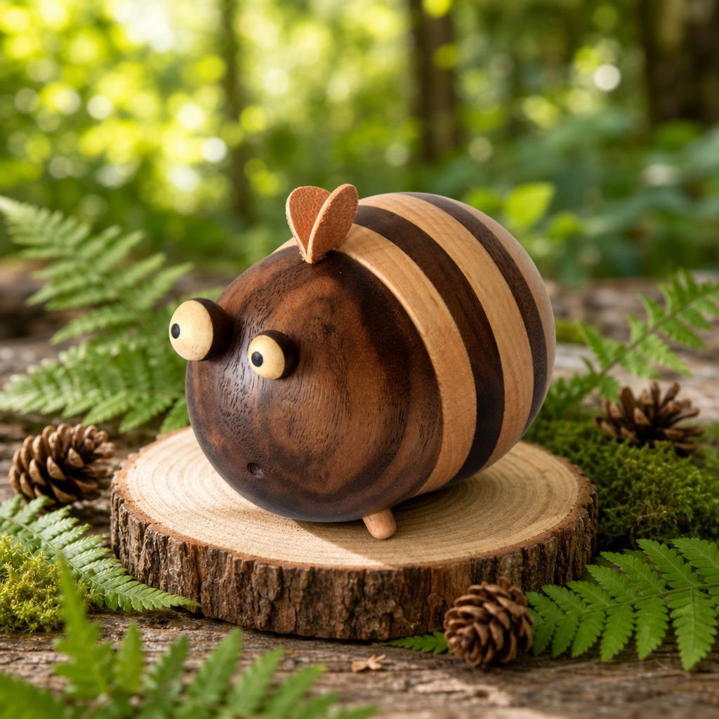Close-up of cute wooden toothpick container