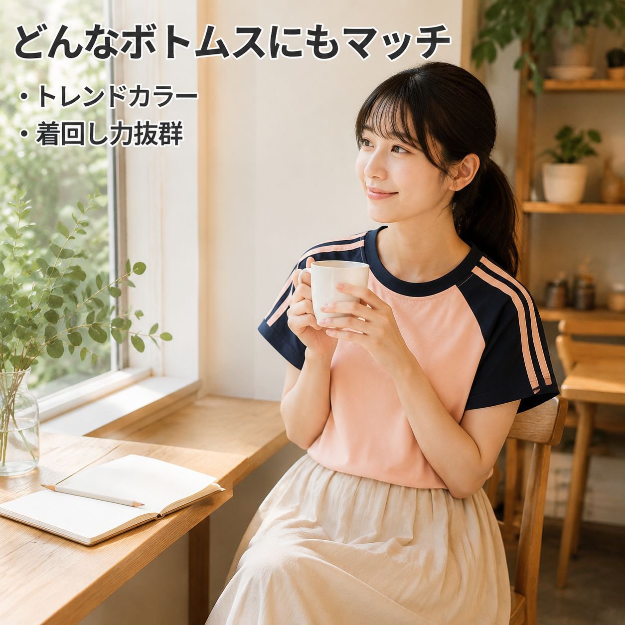 アメリカンレトロ ラグラン配色 半袖Tシャツ レディース 夏 綿100% 新作