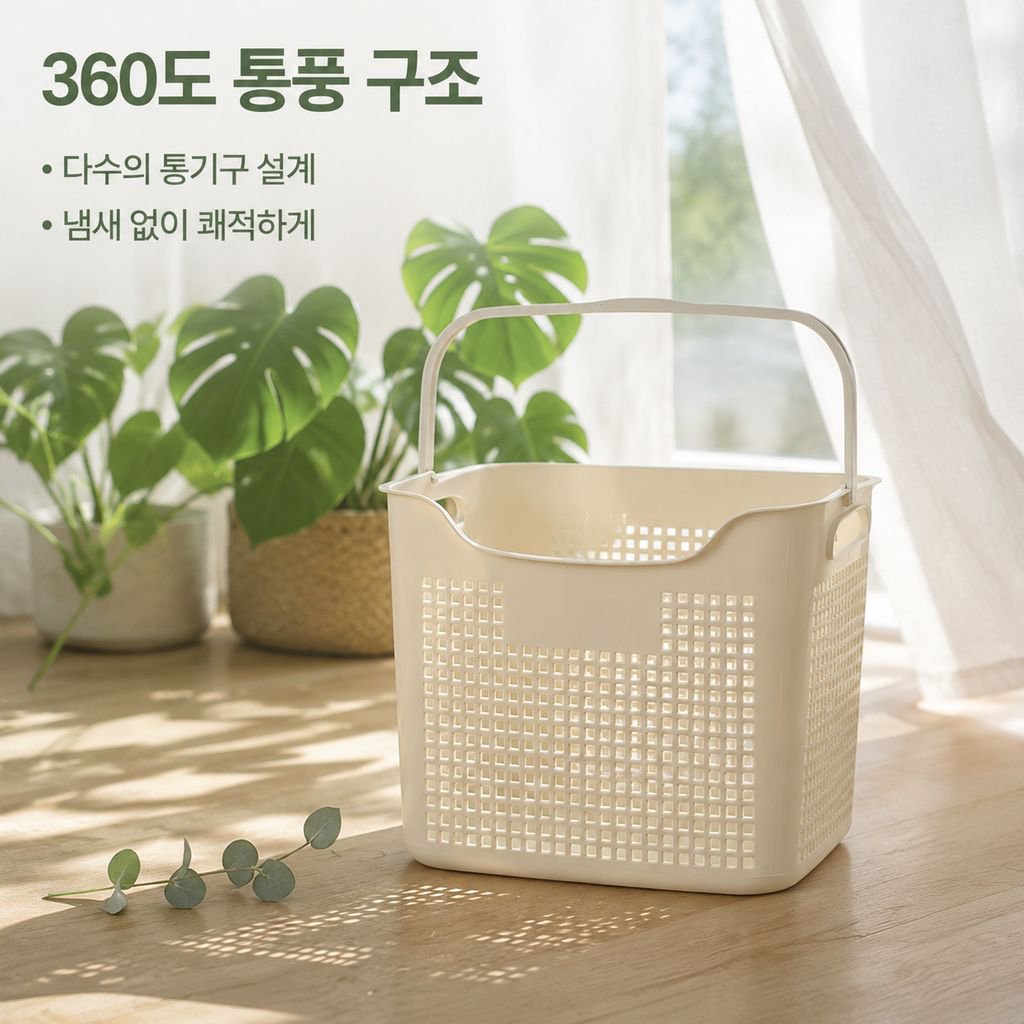 대형 플라스틱 손잡이 빨래 바구니