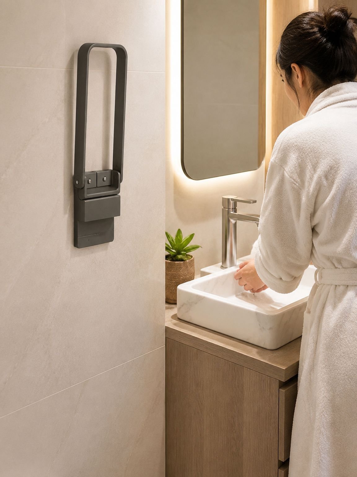 Accesorio de baño moderno y funcional con ventosas