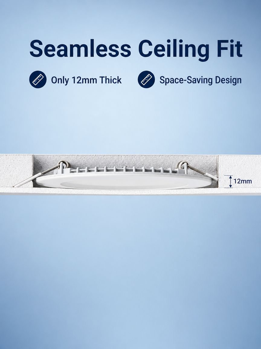 Ultra thin embedded LED ceiling light