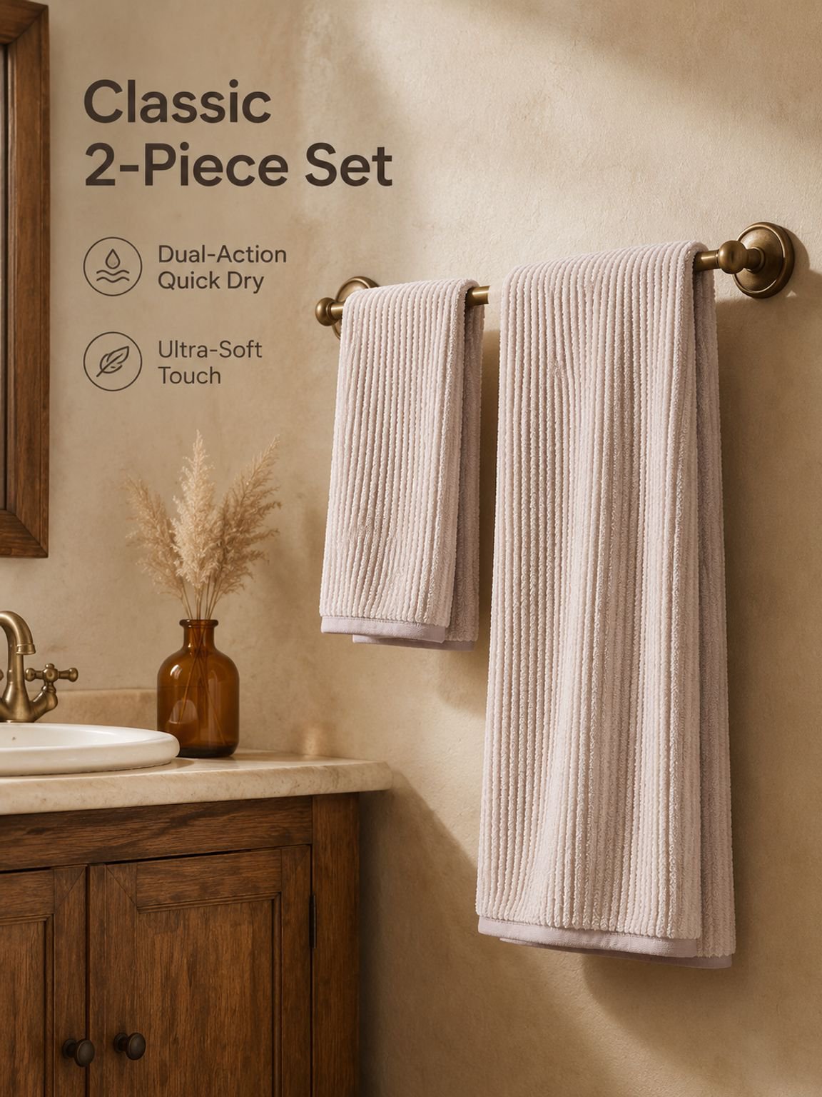 Ultra-fine coral fleece absorbent towel with soft plush texture