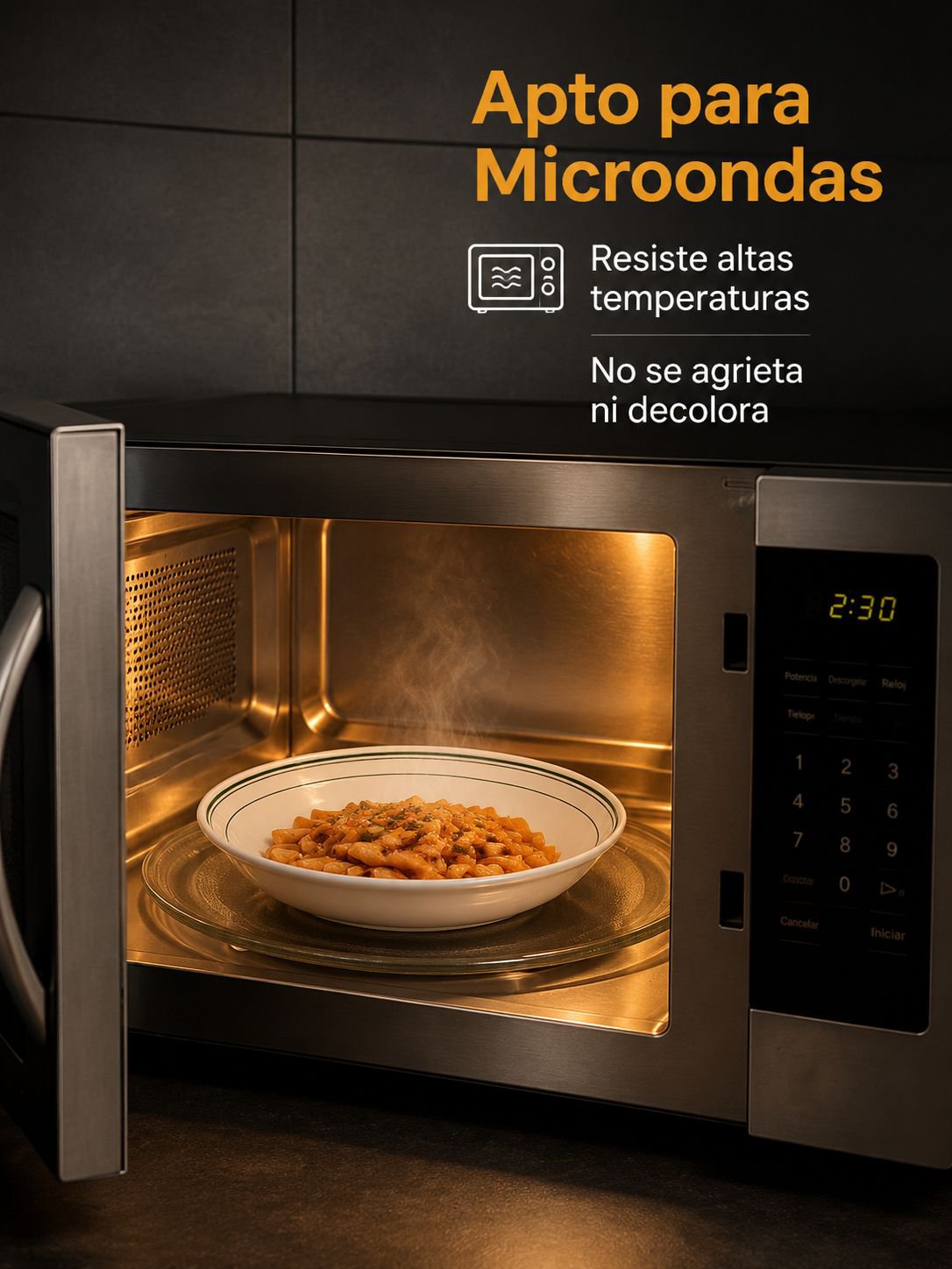 Plato llano de cerámica multifuncional