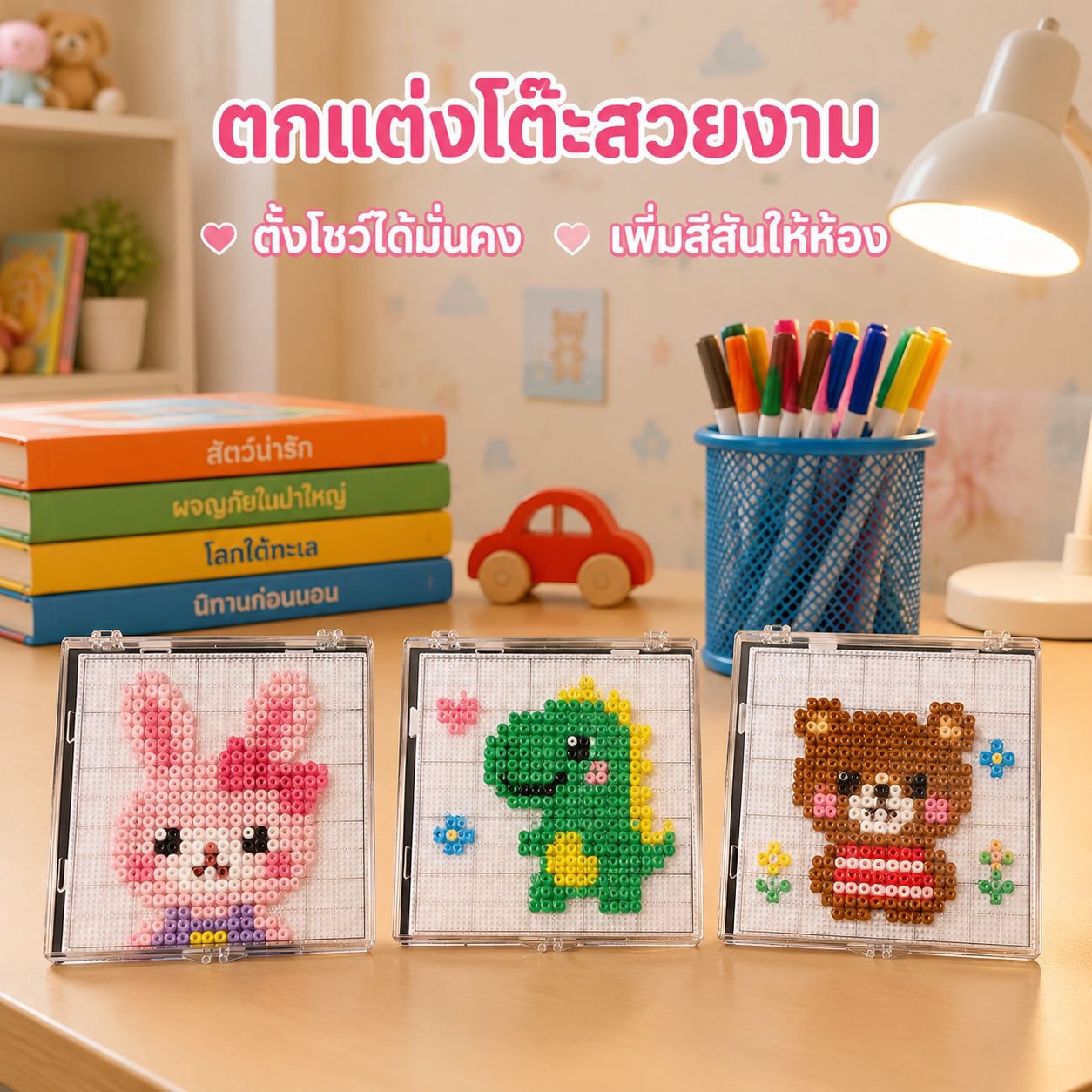 กล่องโชว์กล่องพักลูกปัดไม่ต้องรีด