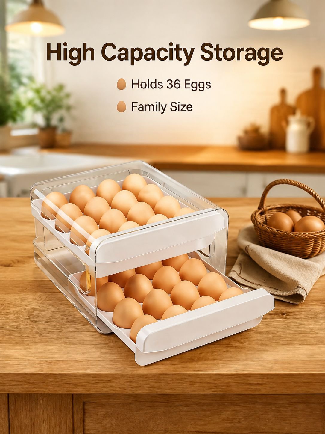 Space-Saving Egg Container for Refrigerator