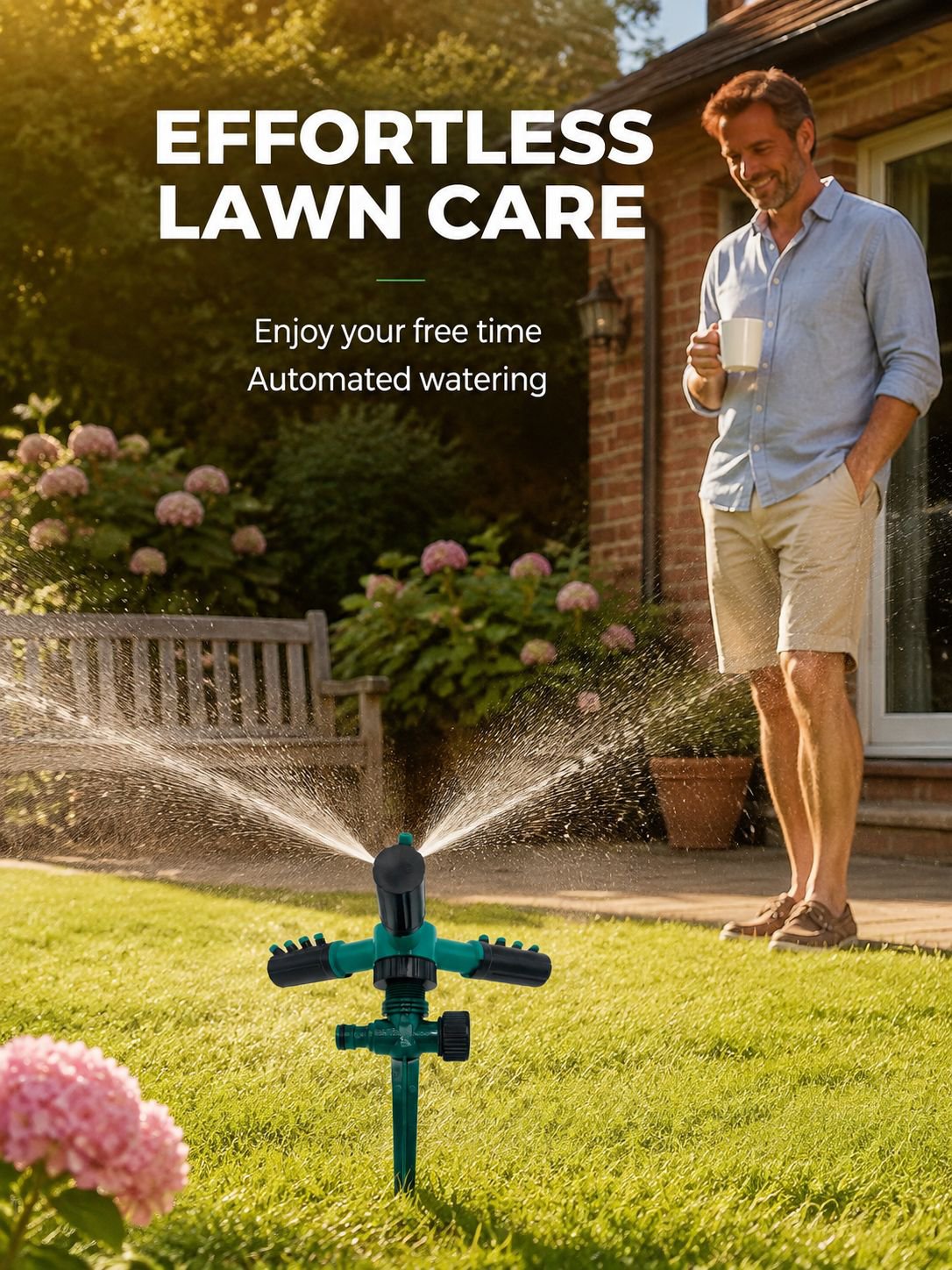 360° Rotating Triple-Head Garden Water Sprinkler