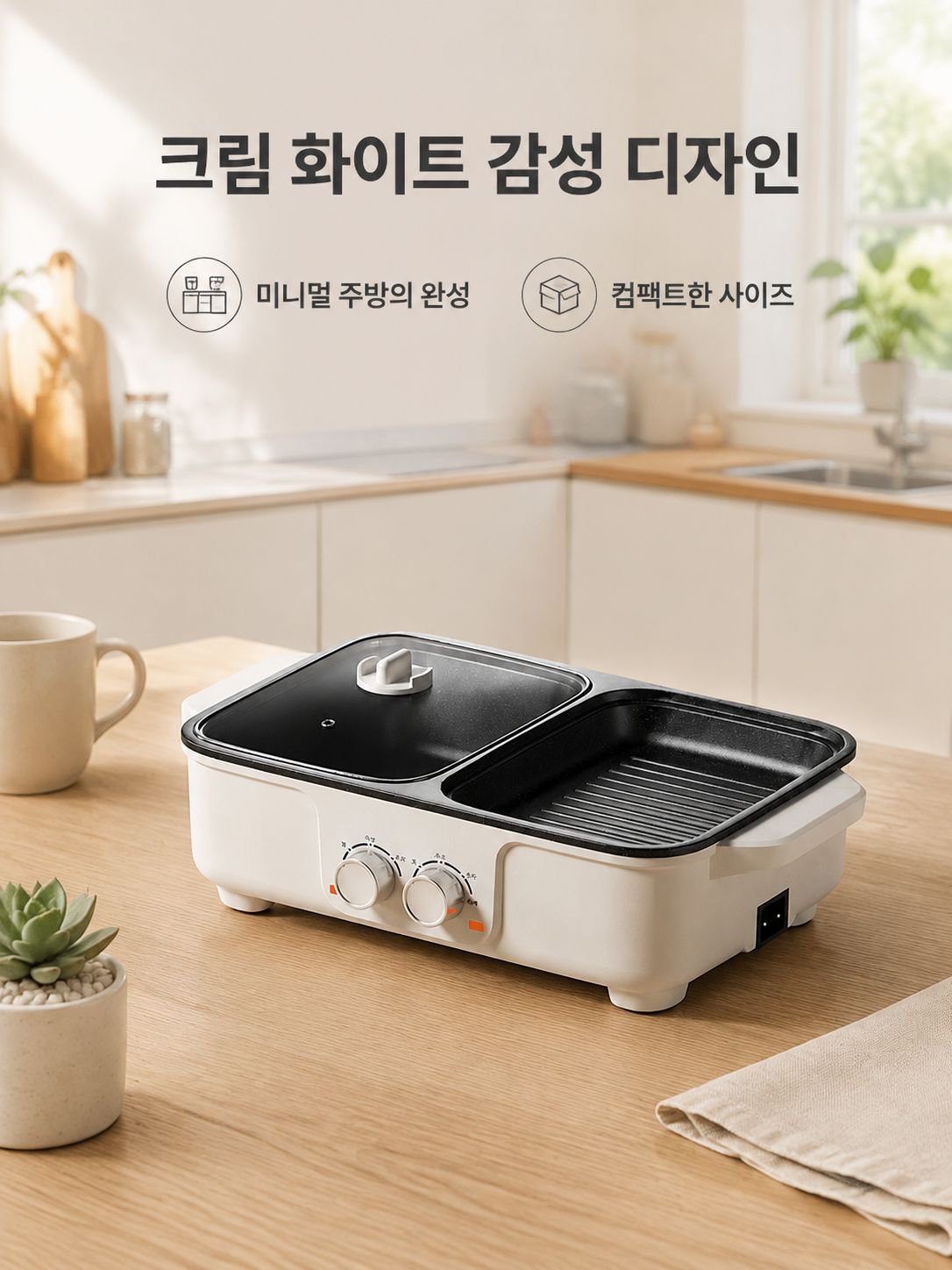 무연 전기 샤브샤브 그릴 다기능 전기냄비