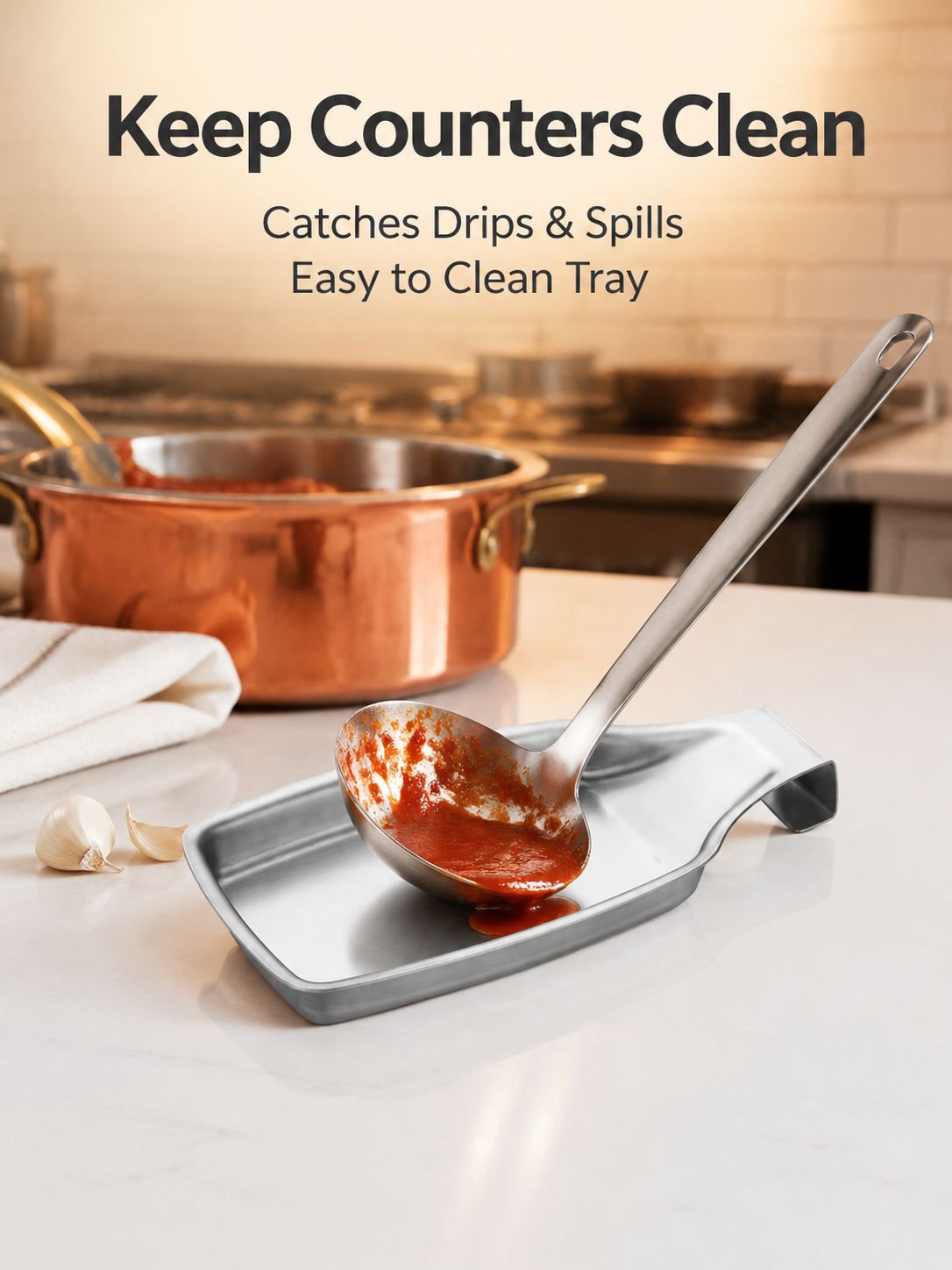304 Stainless Steel Ladle Holder Kitchen Utensil Shelf Multipurpose Tray