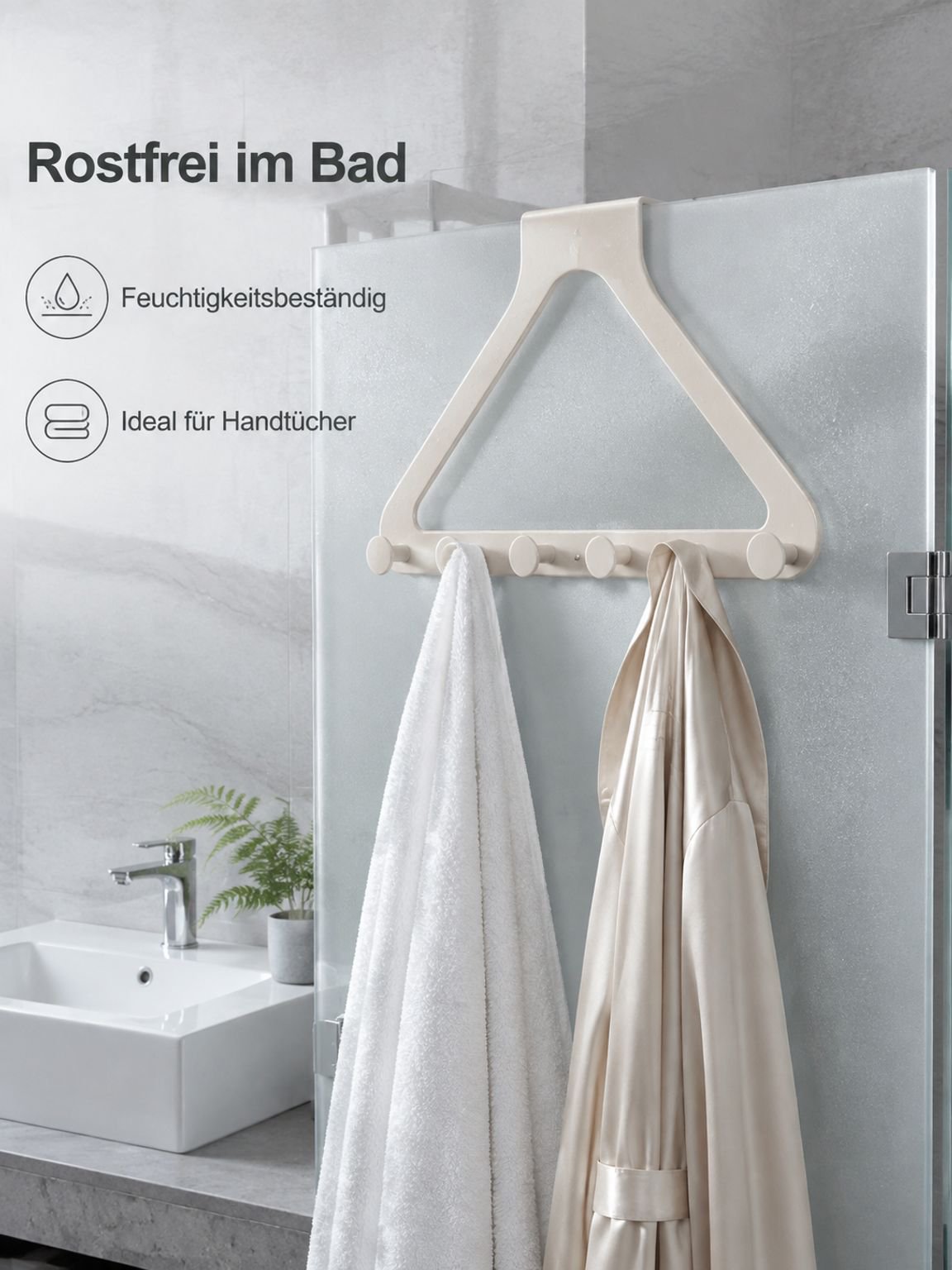 Praktischer Haken für Bademäntel und Accessoires