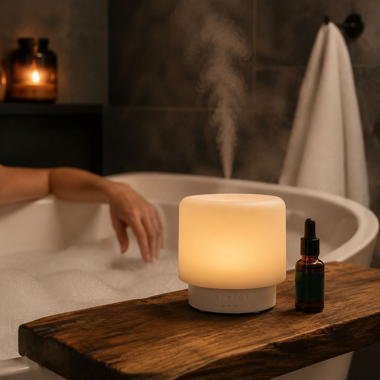 360° rotating aroma humidifier on desk