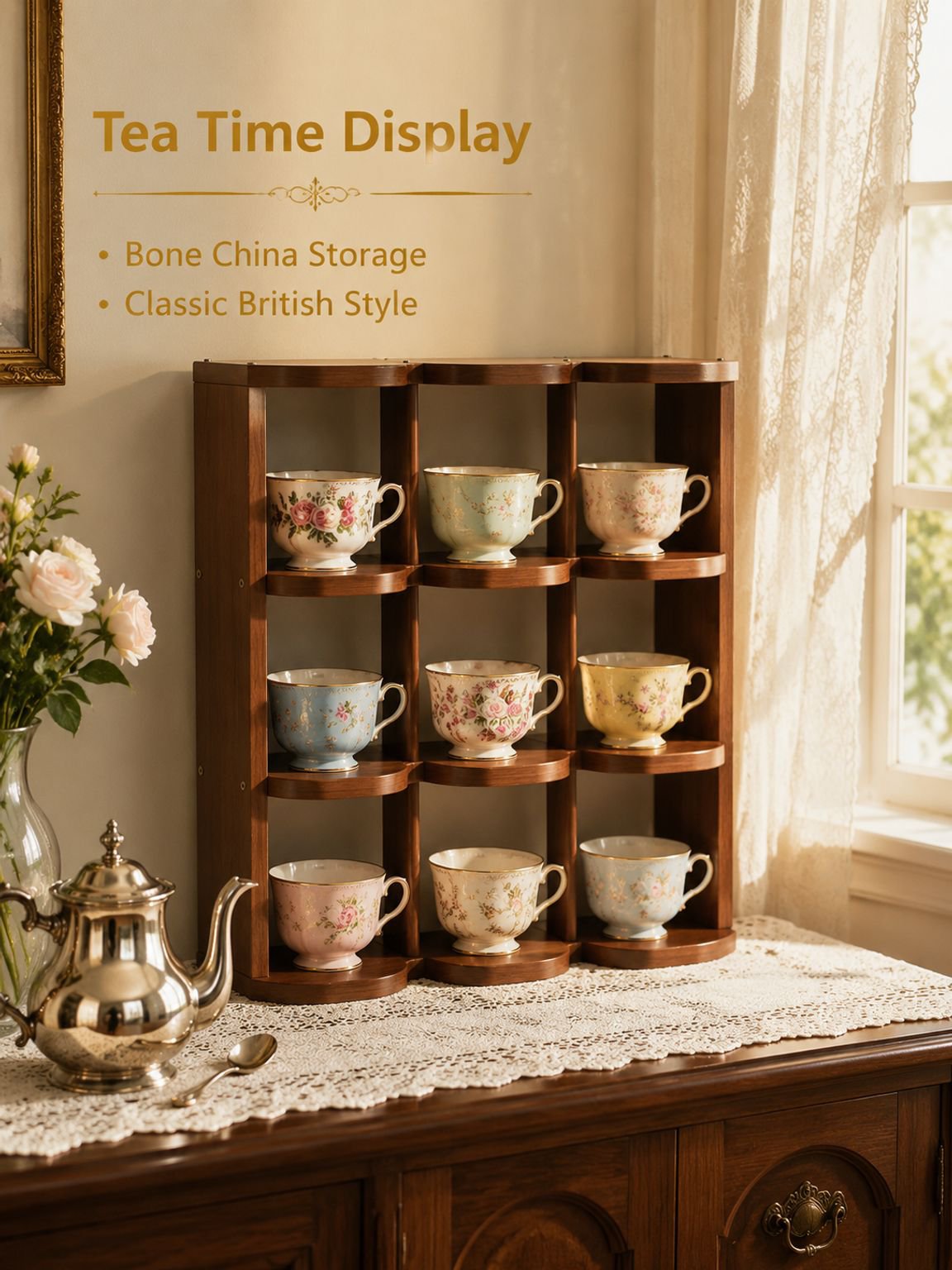 9-Grid Desktop Cup Holder Organizer
