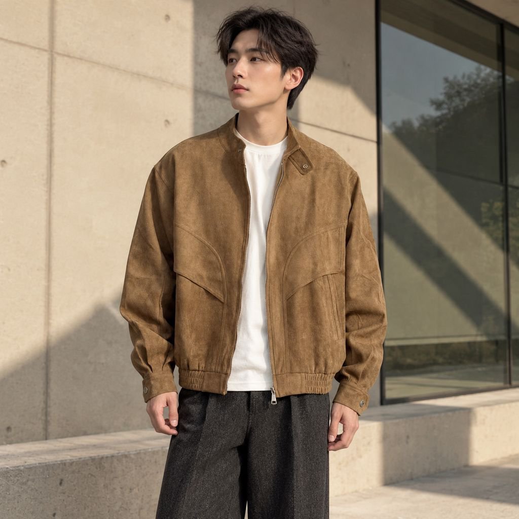 남성 빈티지 스탠드넥 스웨이드 자켓 가을 옷