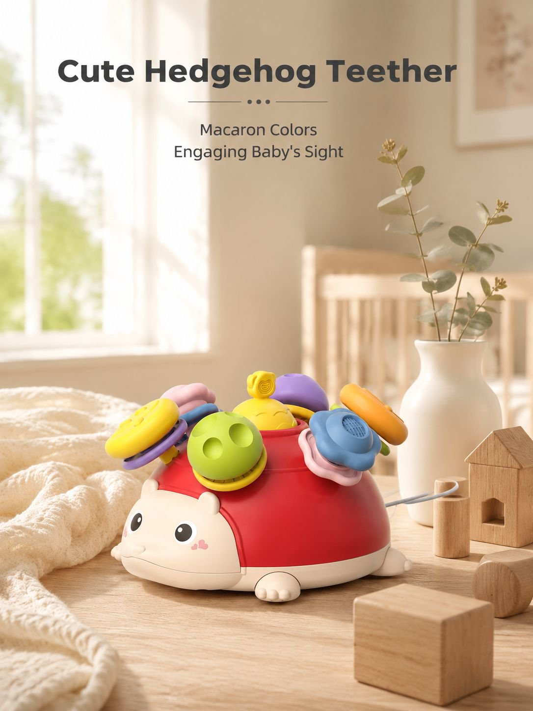  Multifunctional Rotating Hedgehog Teething Toy