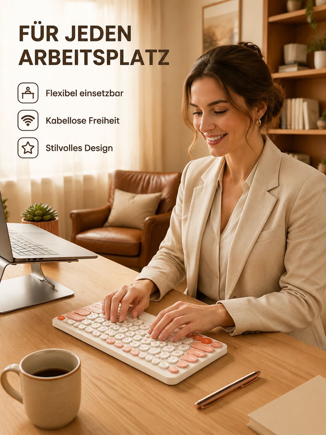Kabellose Tastatur im klassischen Design