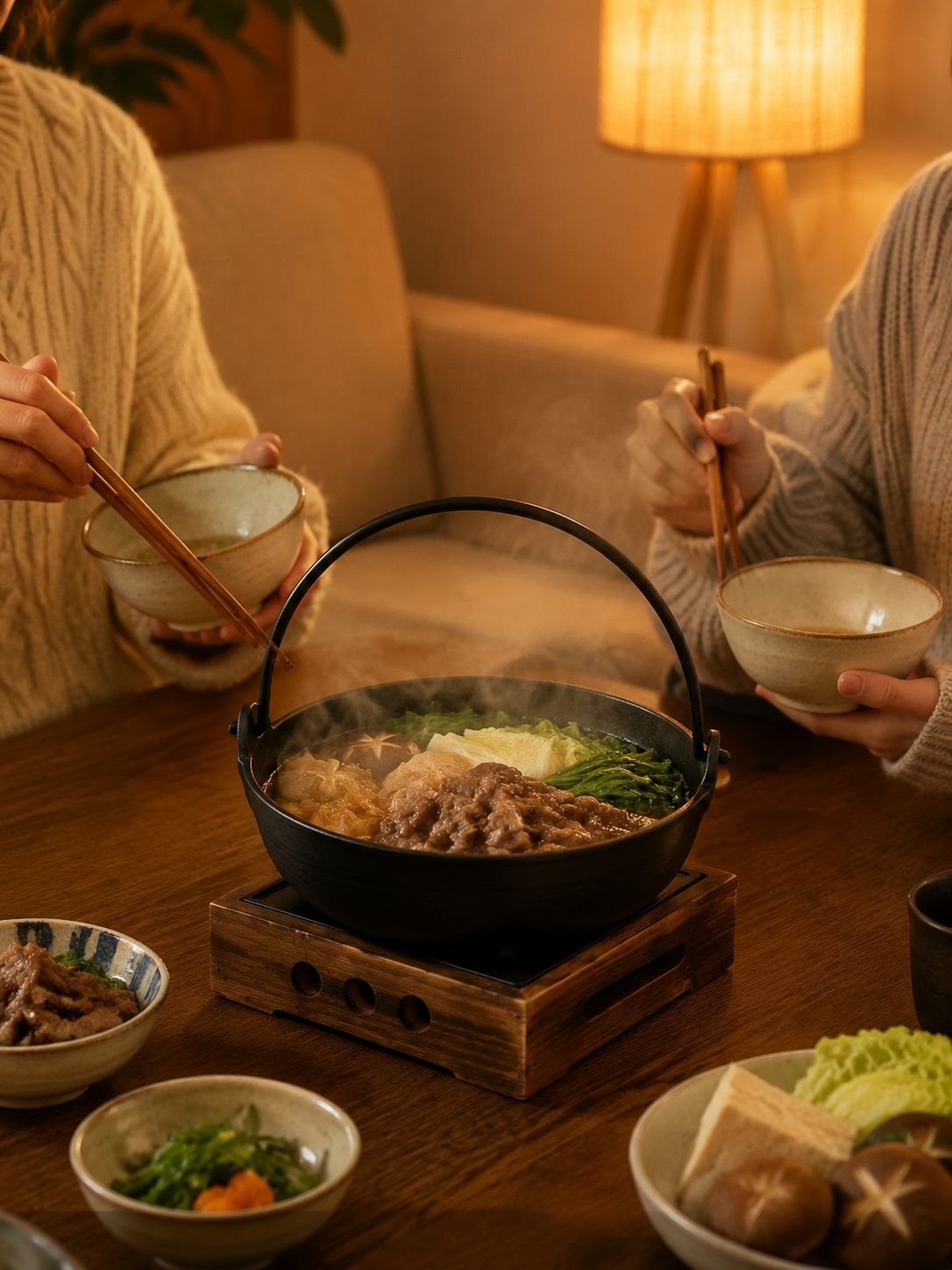 JS Japanese Style Sukiyaki Cast Iron Hanging Pot product display