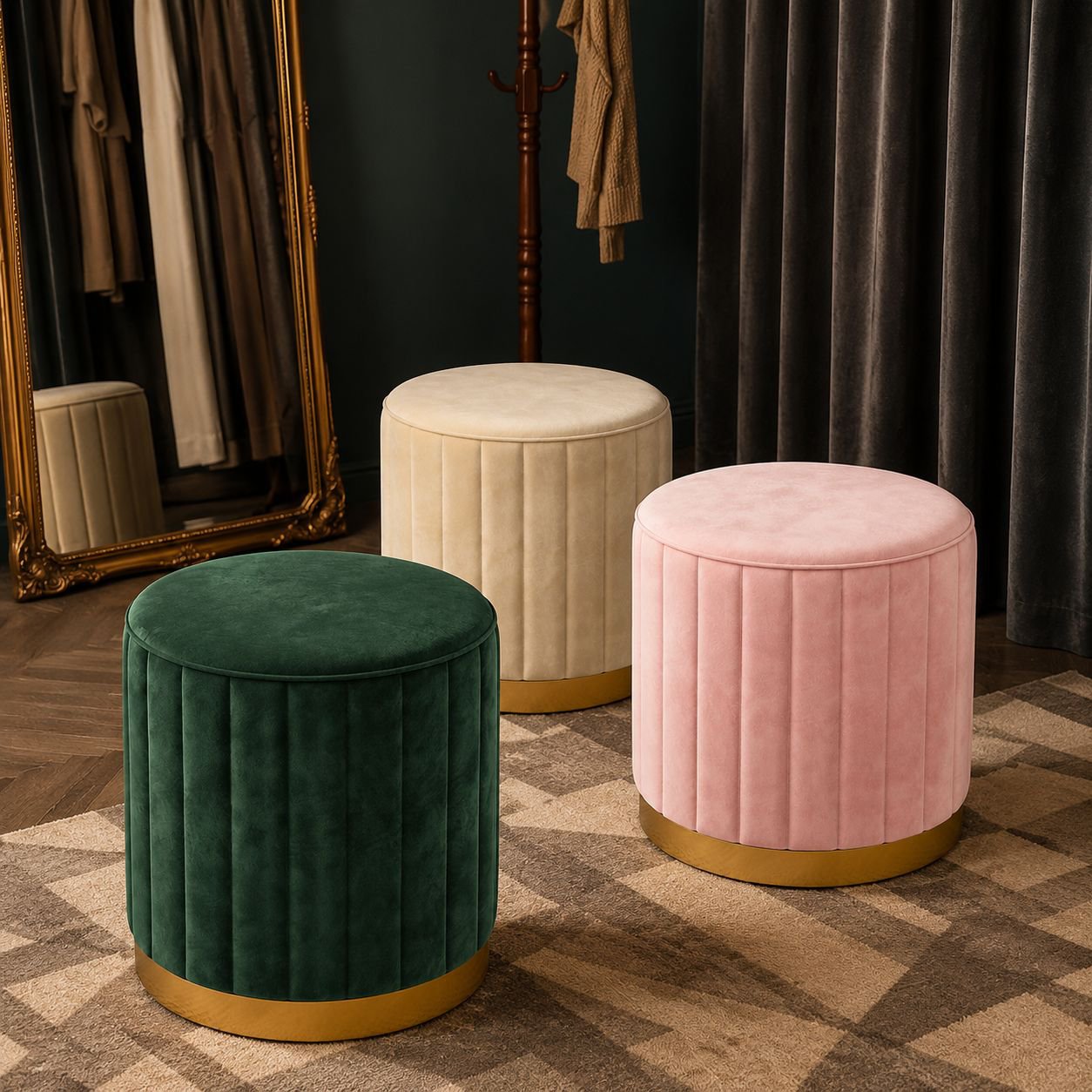 Compact storage ottoman for small spaces