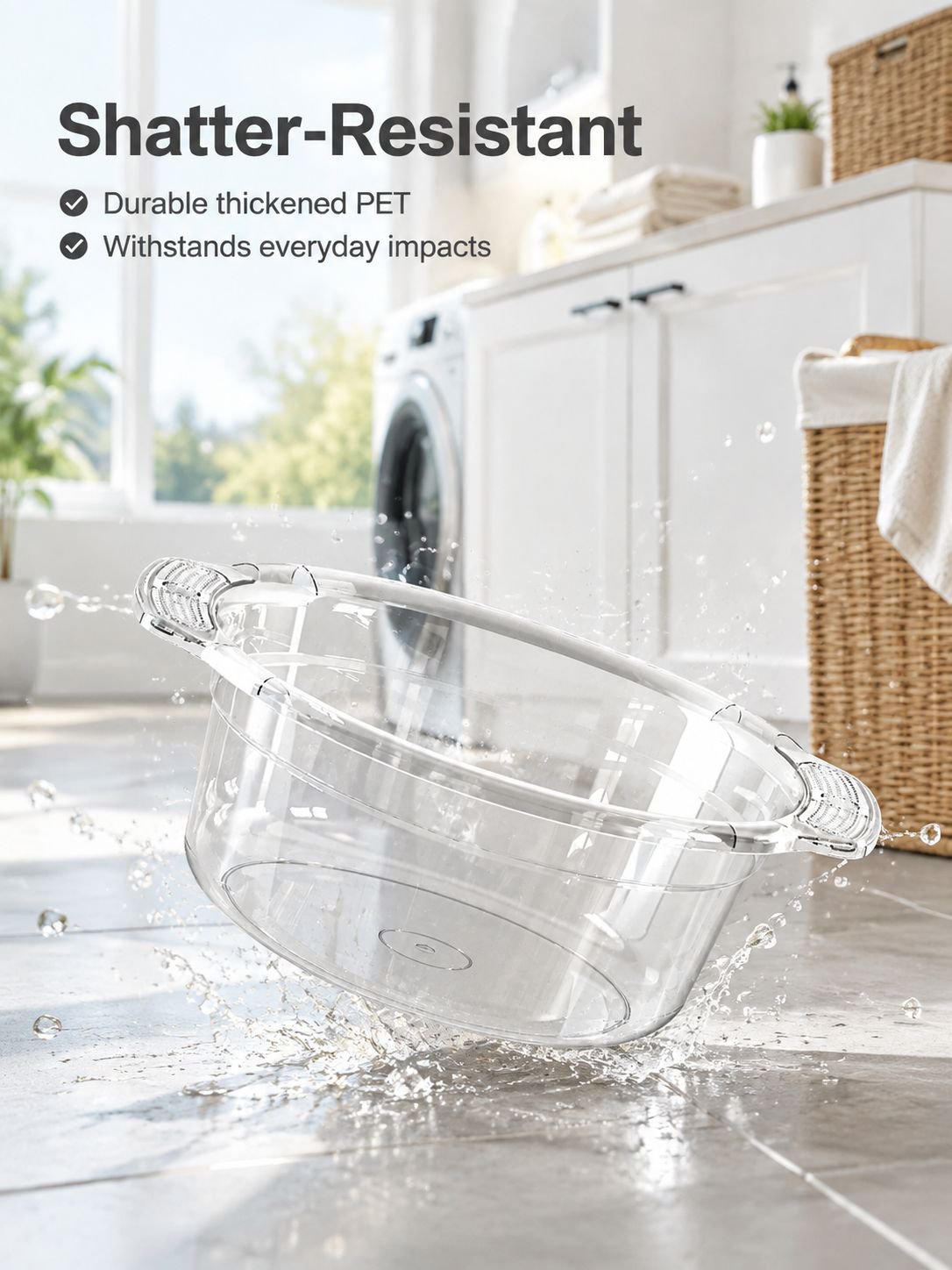 Easy-to-Clean Transparent Wash Basin for Daily Use