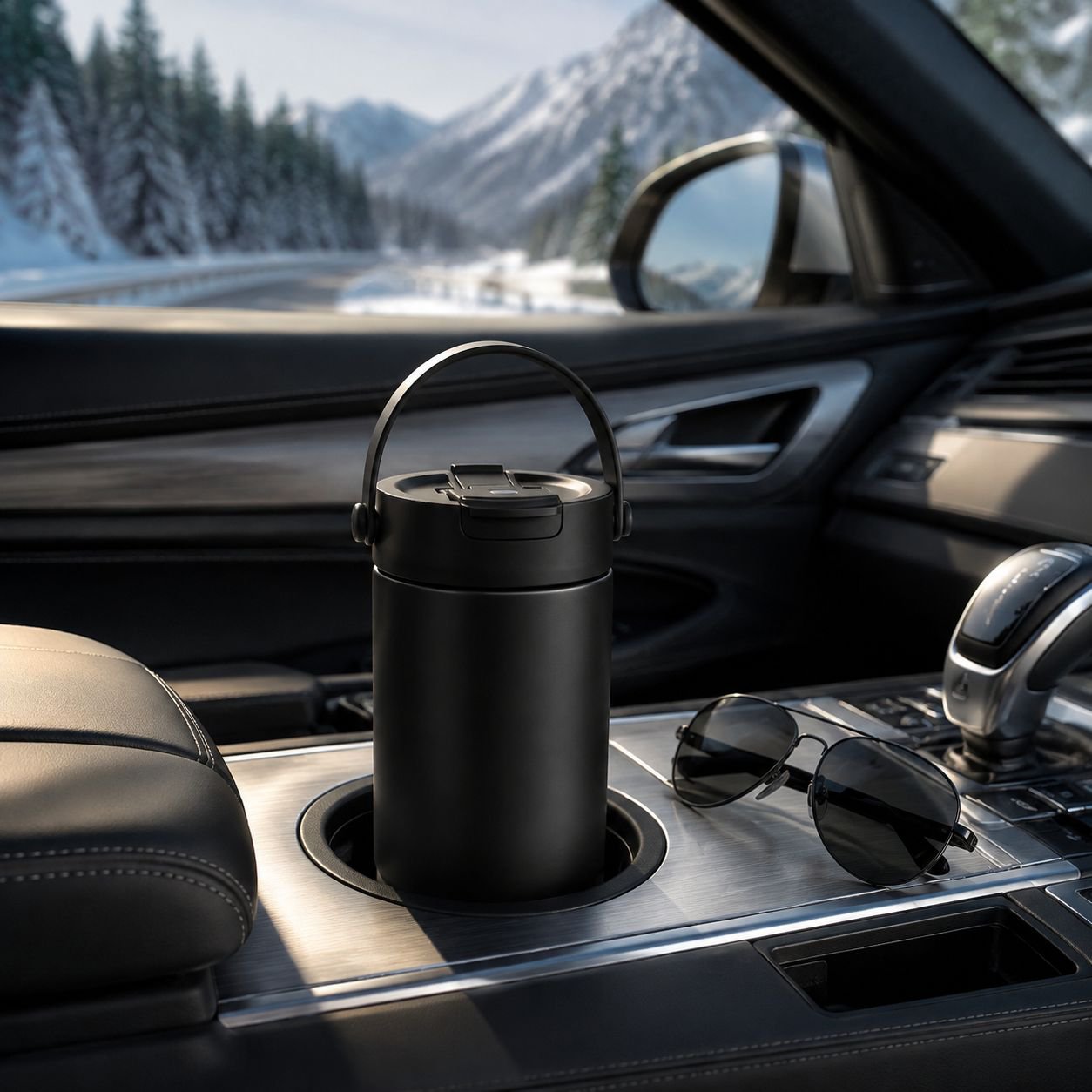 Stylische Keramik-Thermoflasche mit viel Volumen