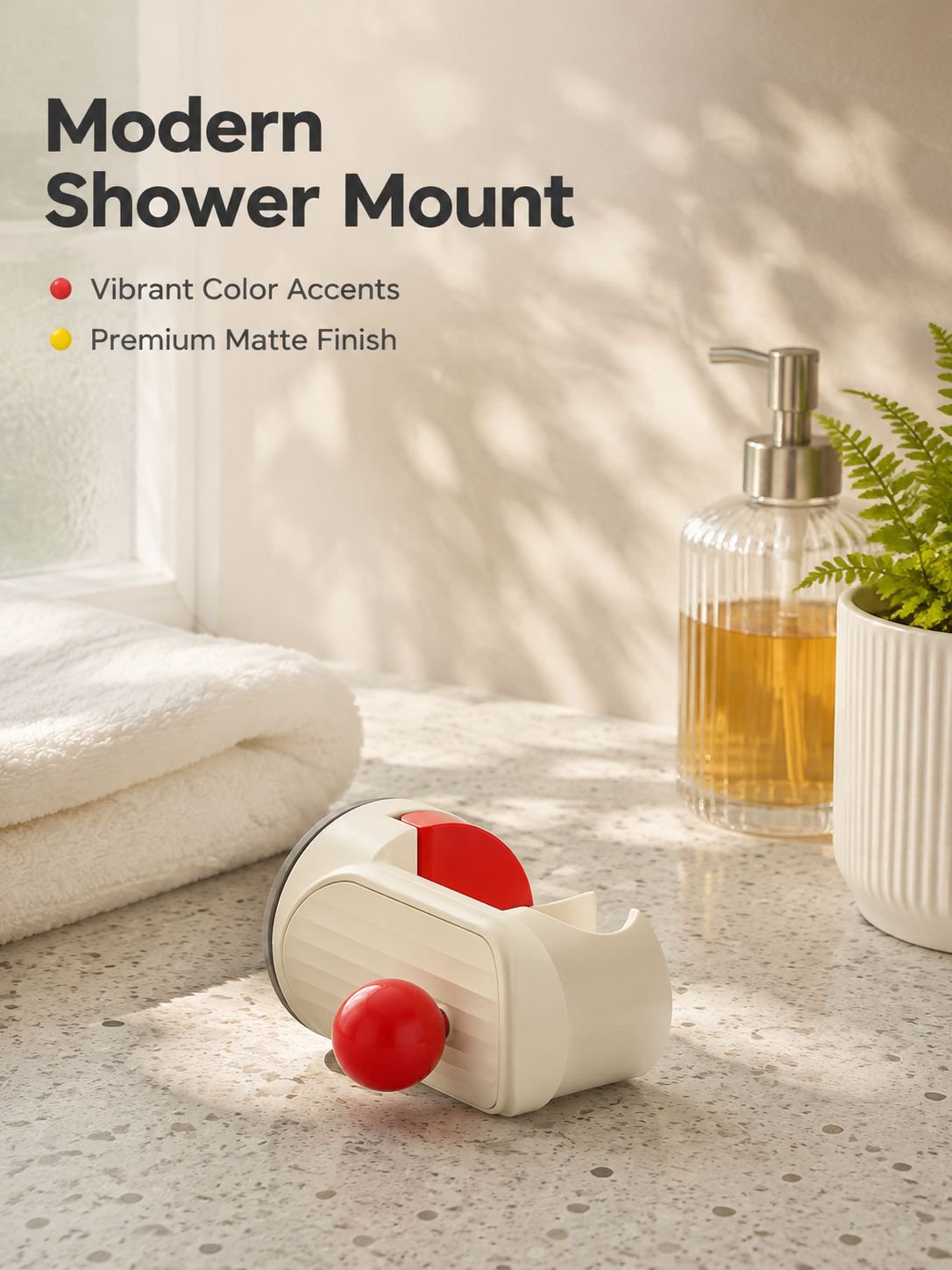 No-Drill Suction Cup Shower Head Mount