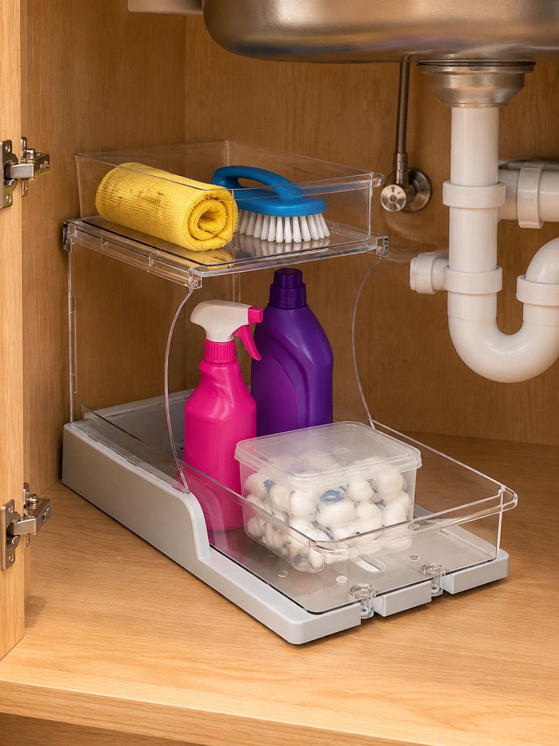 2-Tier Pull-Out Multipurpose Organizer