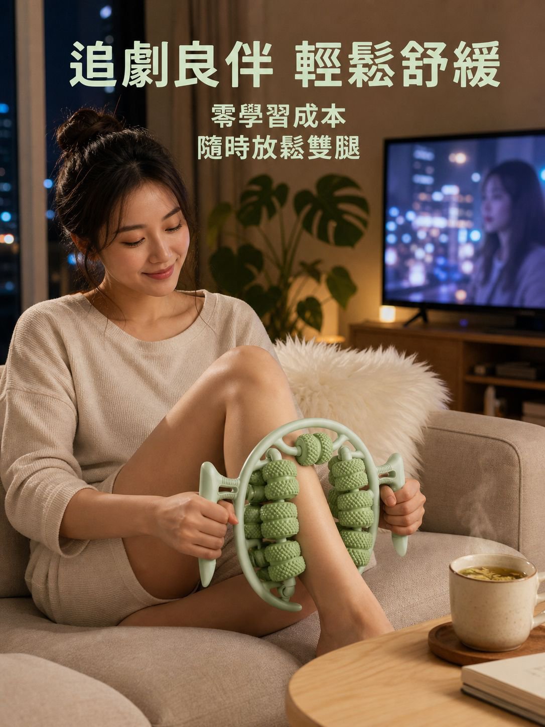 瑜珈輪環形夾腿滾輪