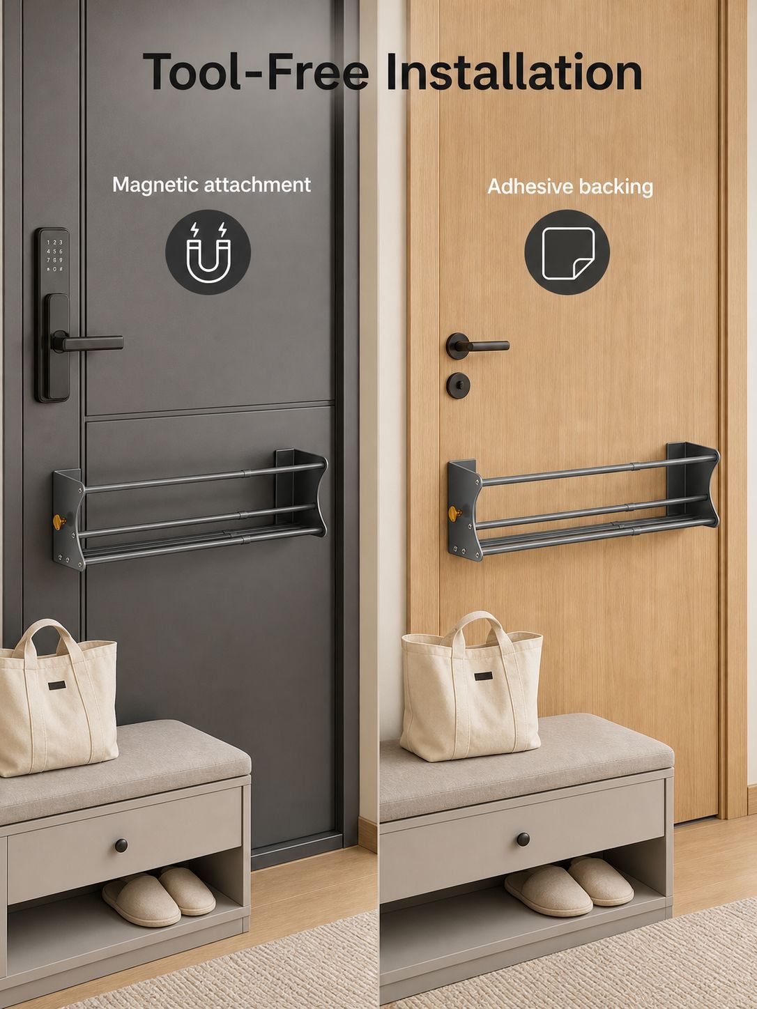 Over-the-Door No-Drill Slipper Storage Rack