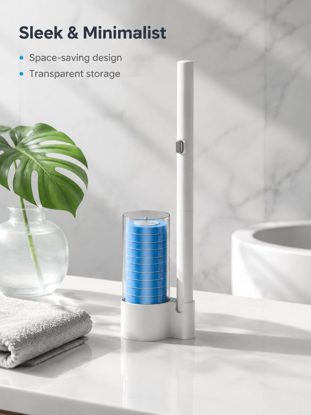 Portable disposable toilet brush
