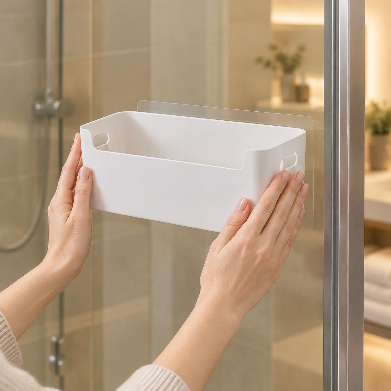 Simple Wall-mounted Storage Box for Bathroom