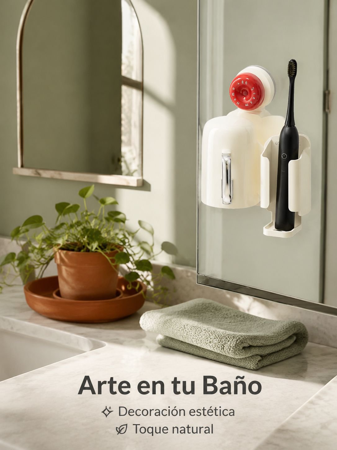 Soporte de cepillos de dientes con ventosa de estilo elegante