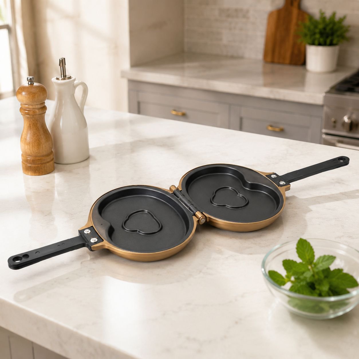 Double-sided cake pan, Mexican folding skillet, low-smoke egg and steak frying pan, breakfast pan
