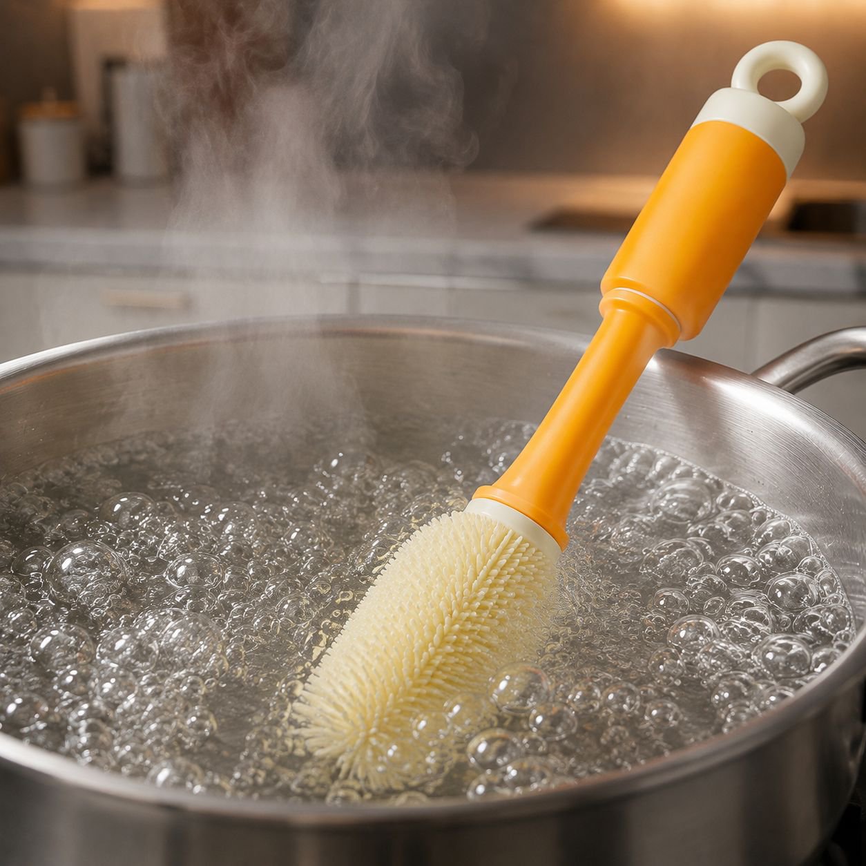 Easy-to-carry portable brush for on-the-go cleaning