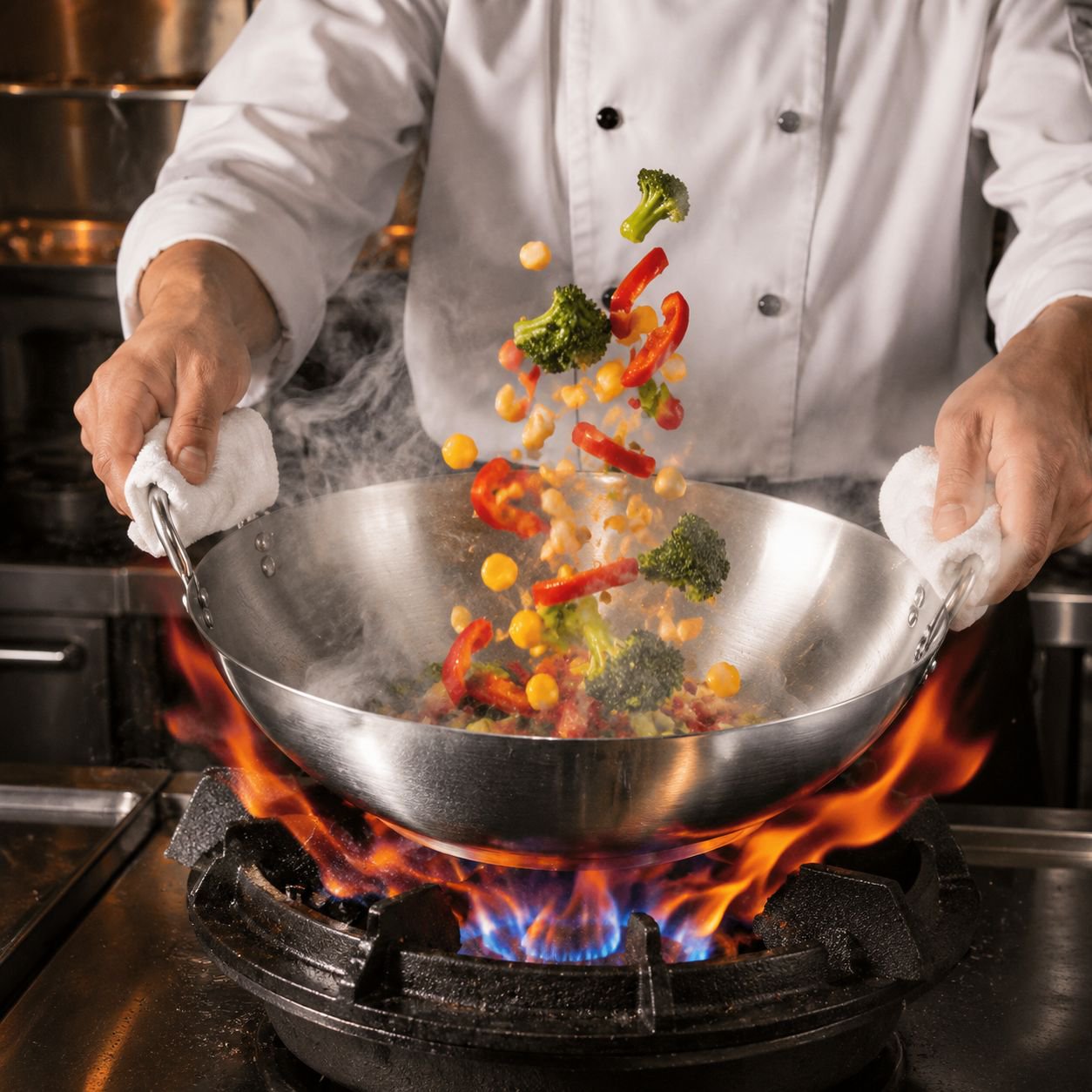 Thickened stainless steel frying pan for hotel kitchen use