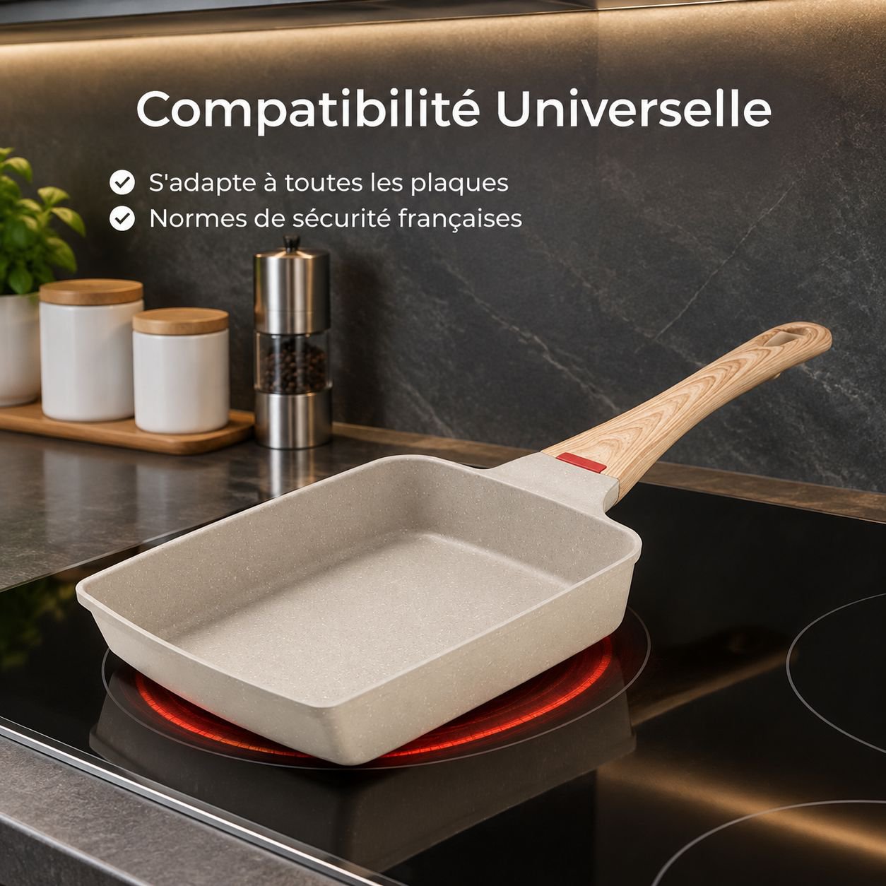 Poêle Carrée Tamagoyaki Japonaise Antiadhésive Pierre Maifan
