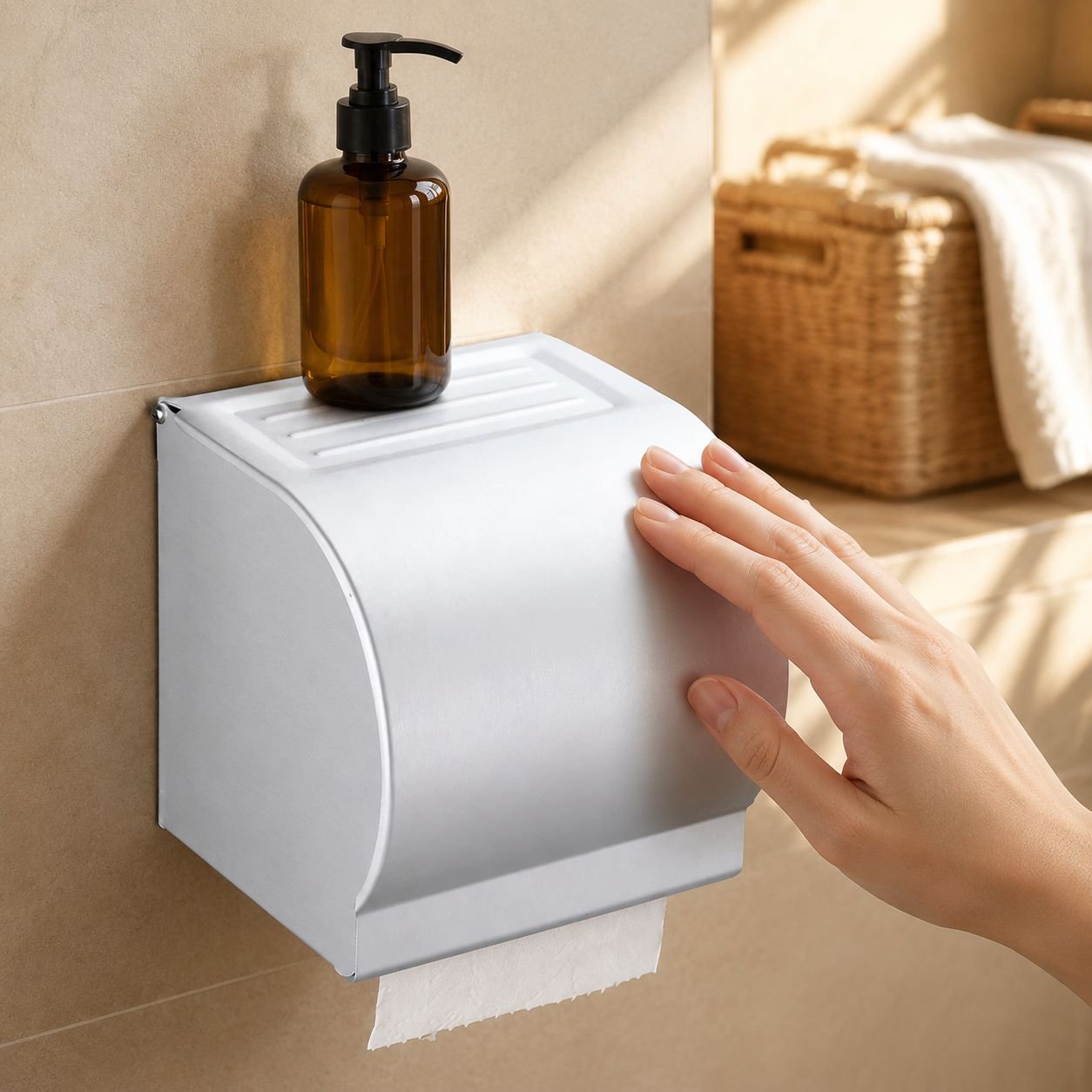 Toilet paper box demonstrating 50kg support capacity
