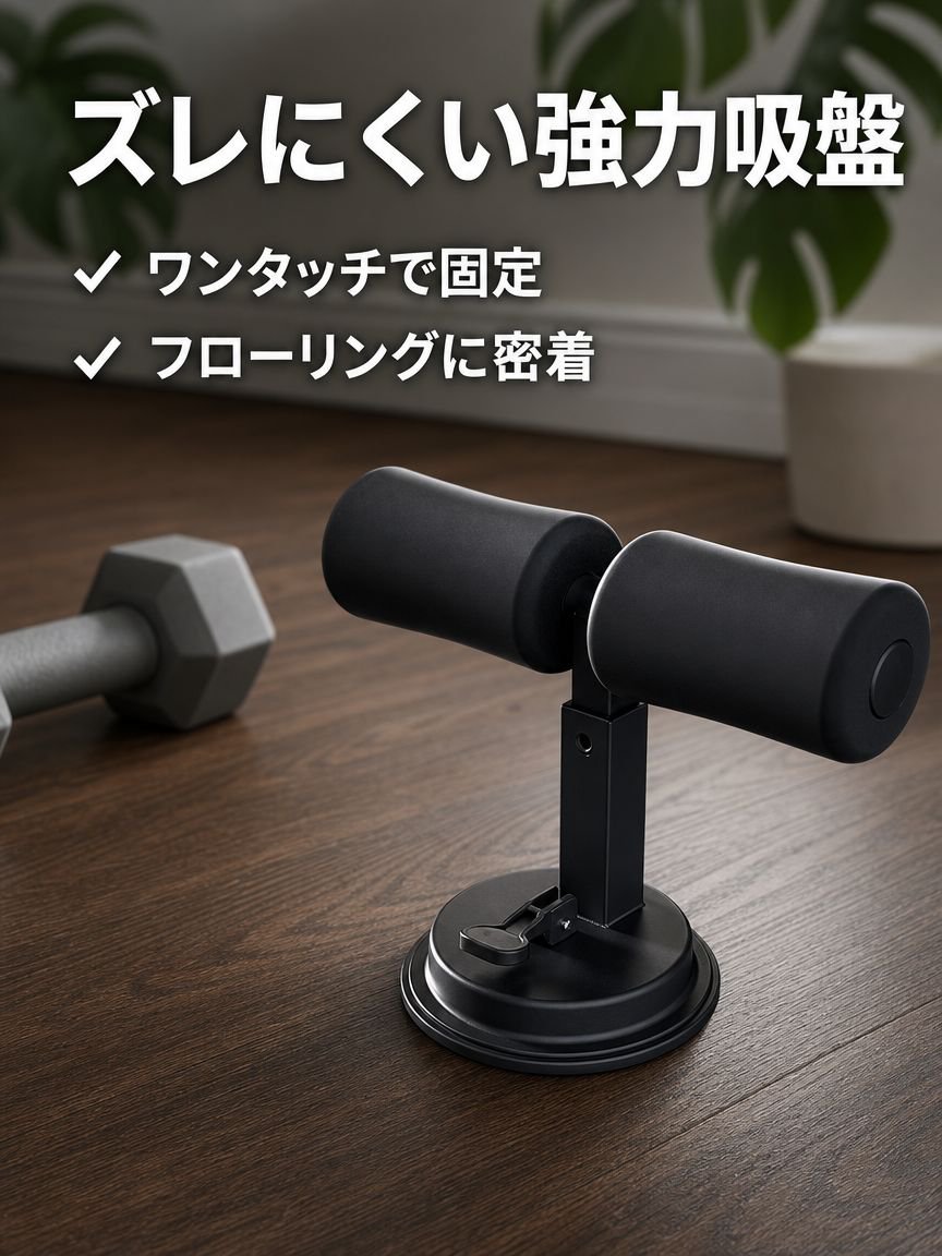 室内用スリム三重吸着シットアップバー