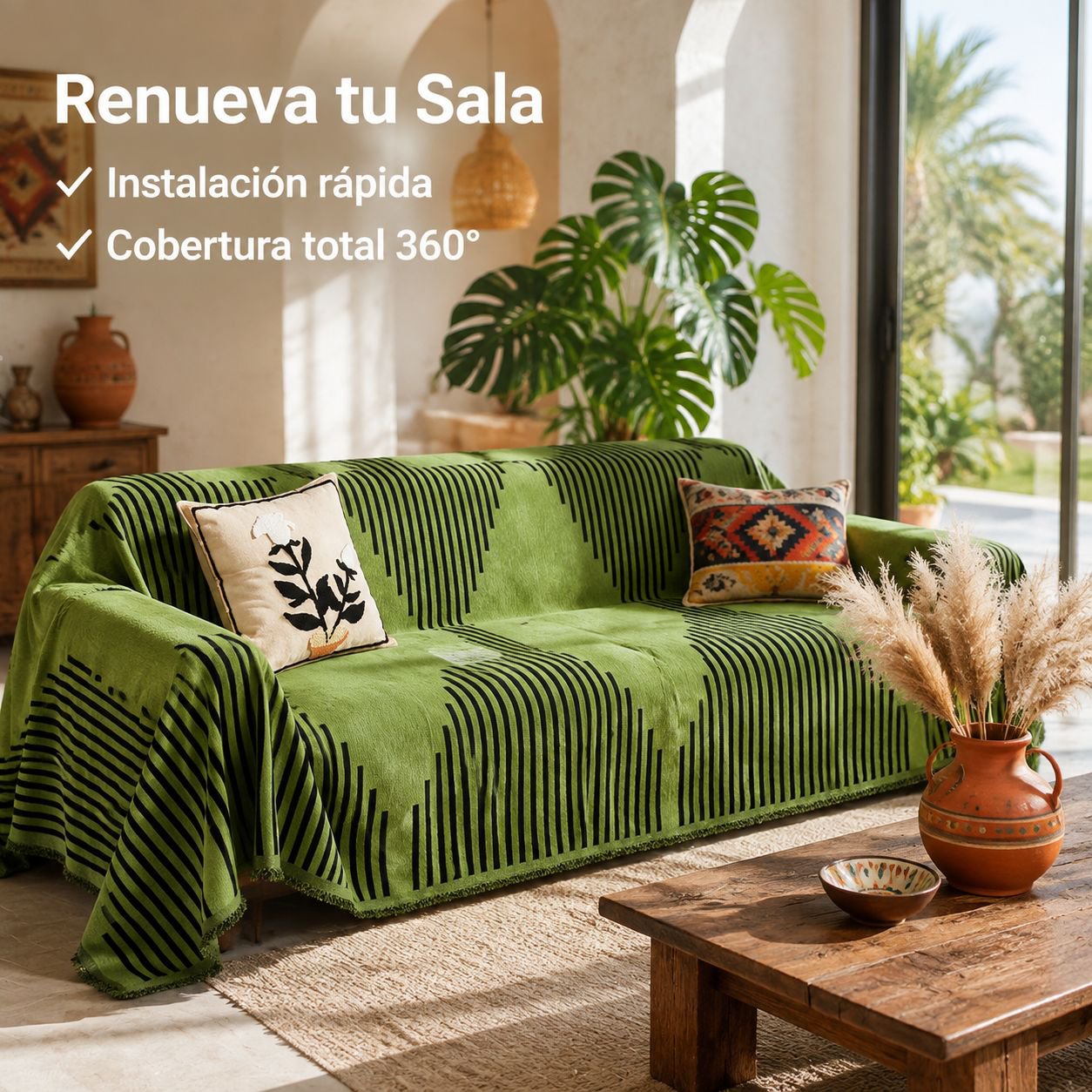 Funda de sofá de estilo moderno y sencillo con rayas