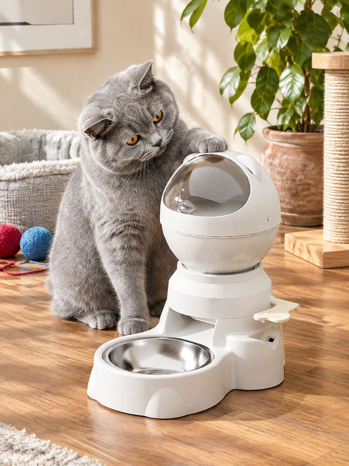 Futterautomat mit Portionsausgabe für Katzen und kleine Hunde